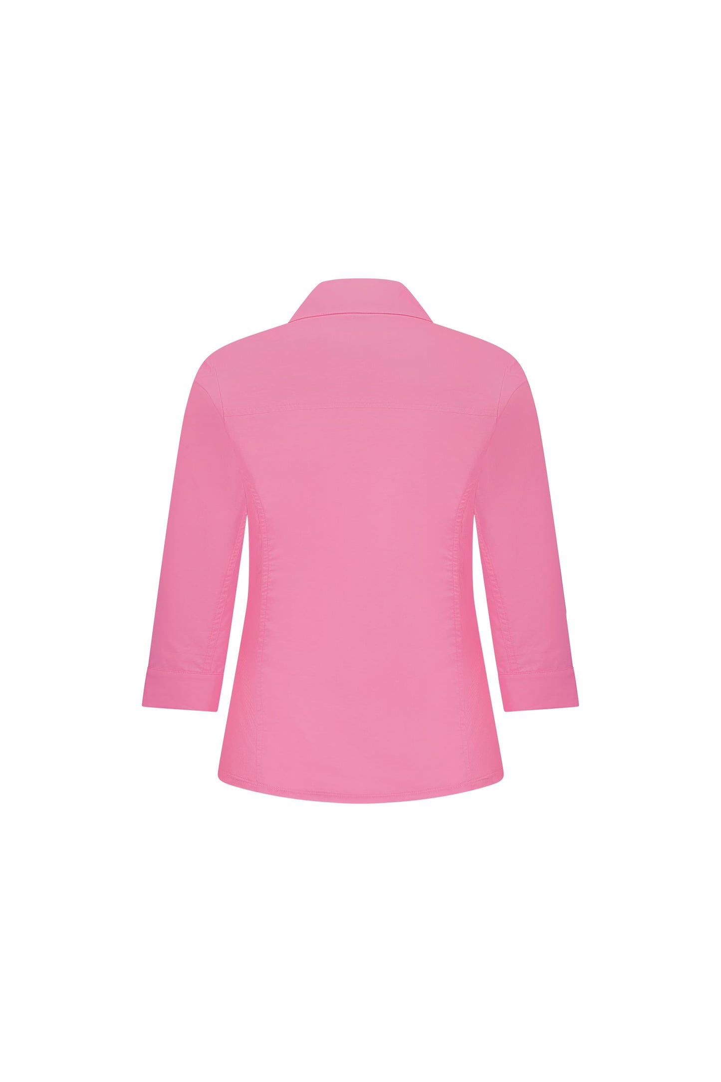 4032 Flamingo - Plain Button Up Shirt with Rib Panels