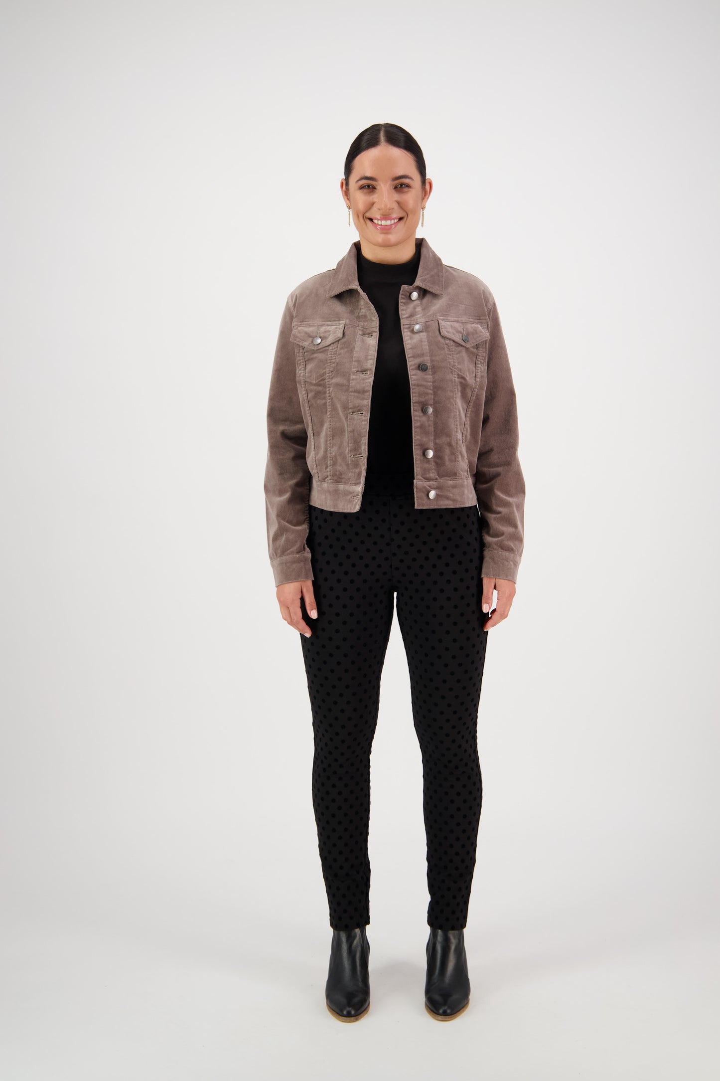 4051M Taupe - Pinwale Cord Denim Jacket - Vassalli