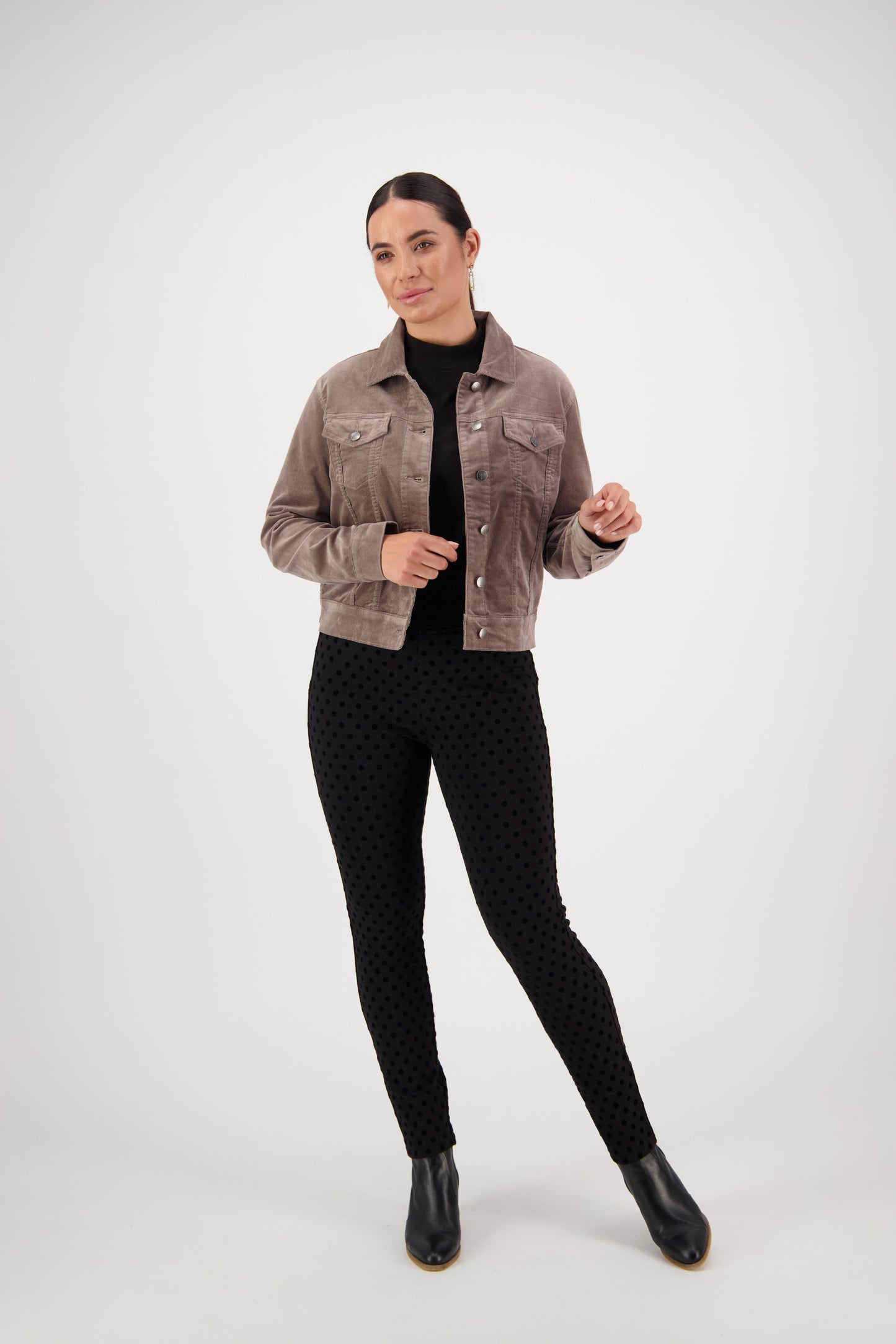 4051M Taupe - Pinwale Cord Denim Jacket - Vassalli