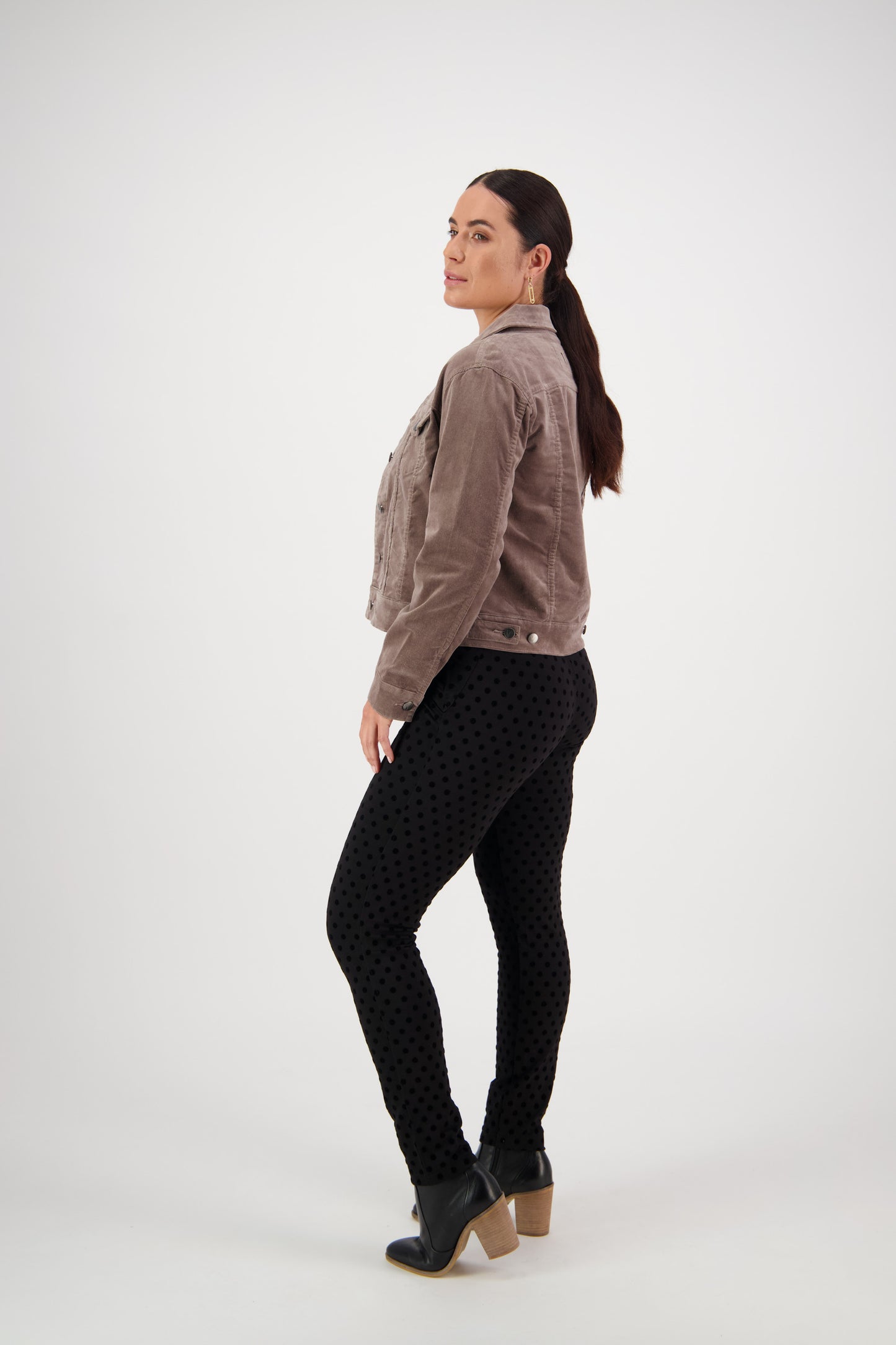 4051M Taupe - Pinwale Cord Denim Jacket - Vassalli