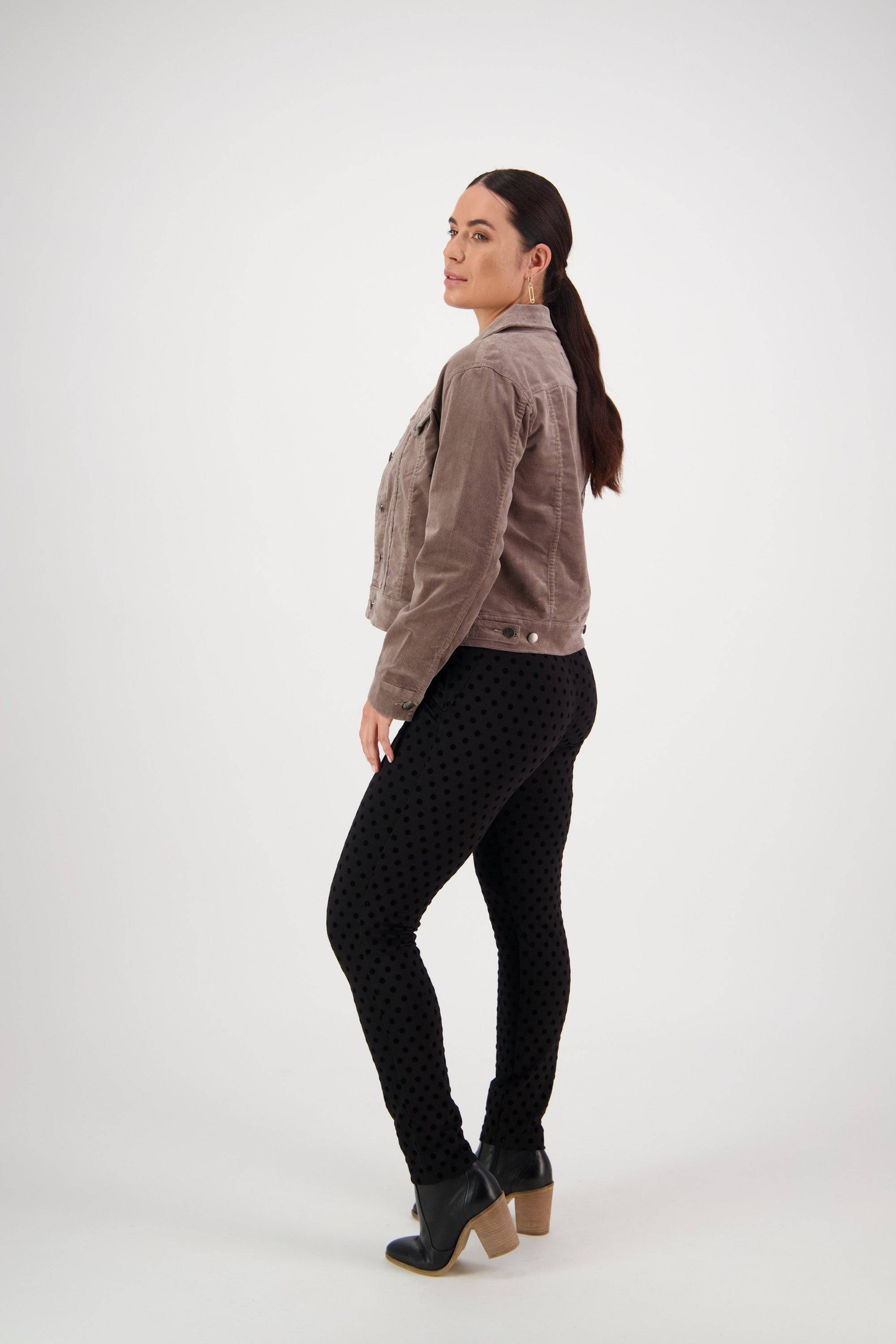 4051M Taupe - Pinwale Cord Denim Jacket - Vassalli