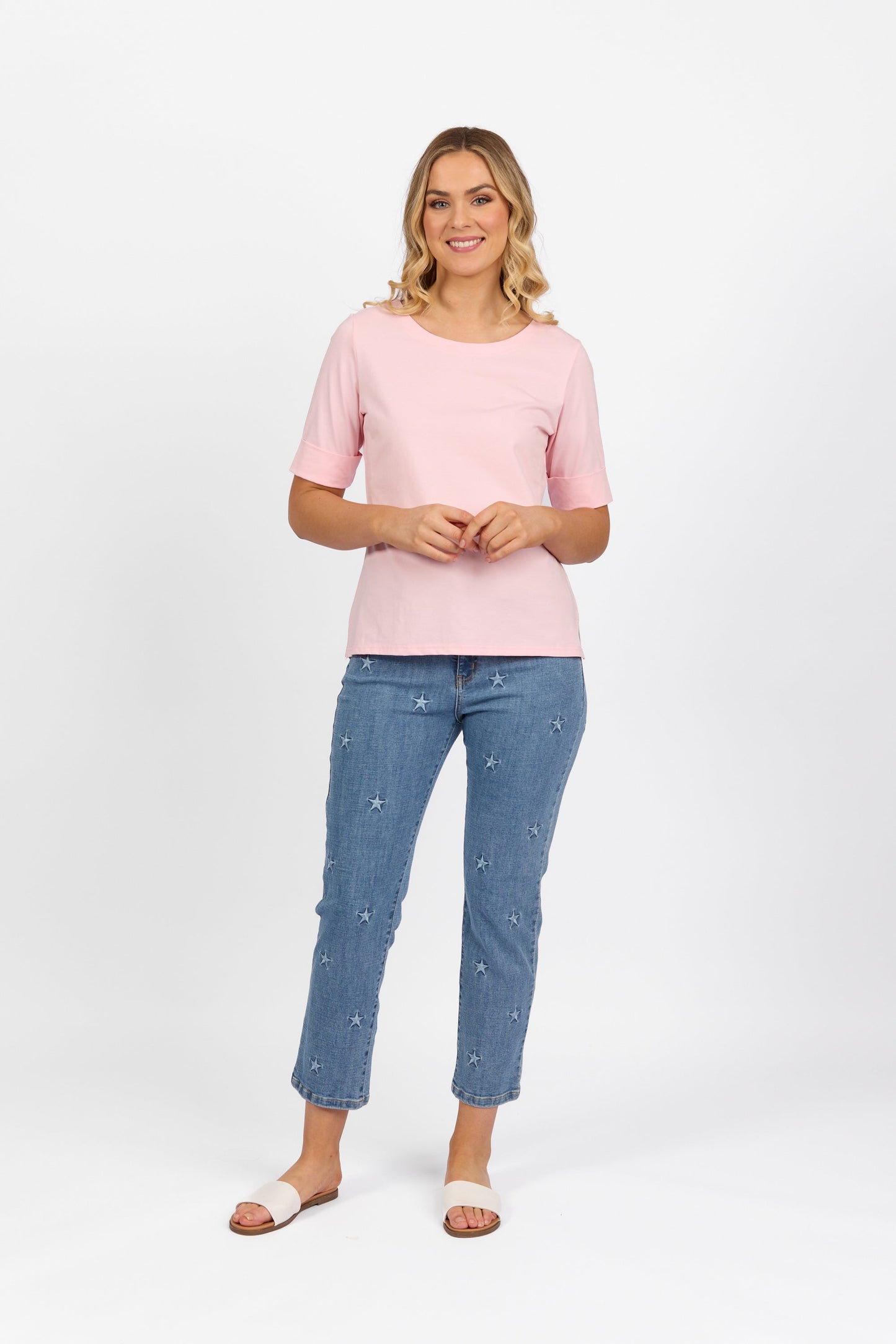 4262 Light Pink - Boat Neck Top - Vassalli