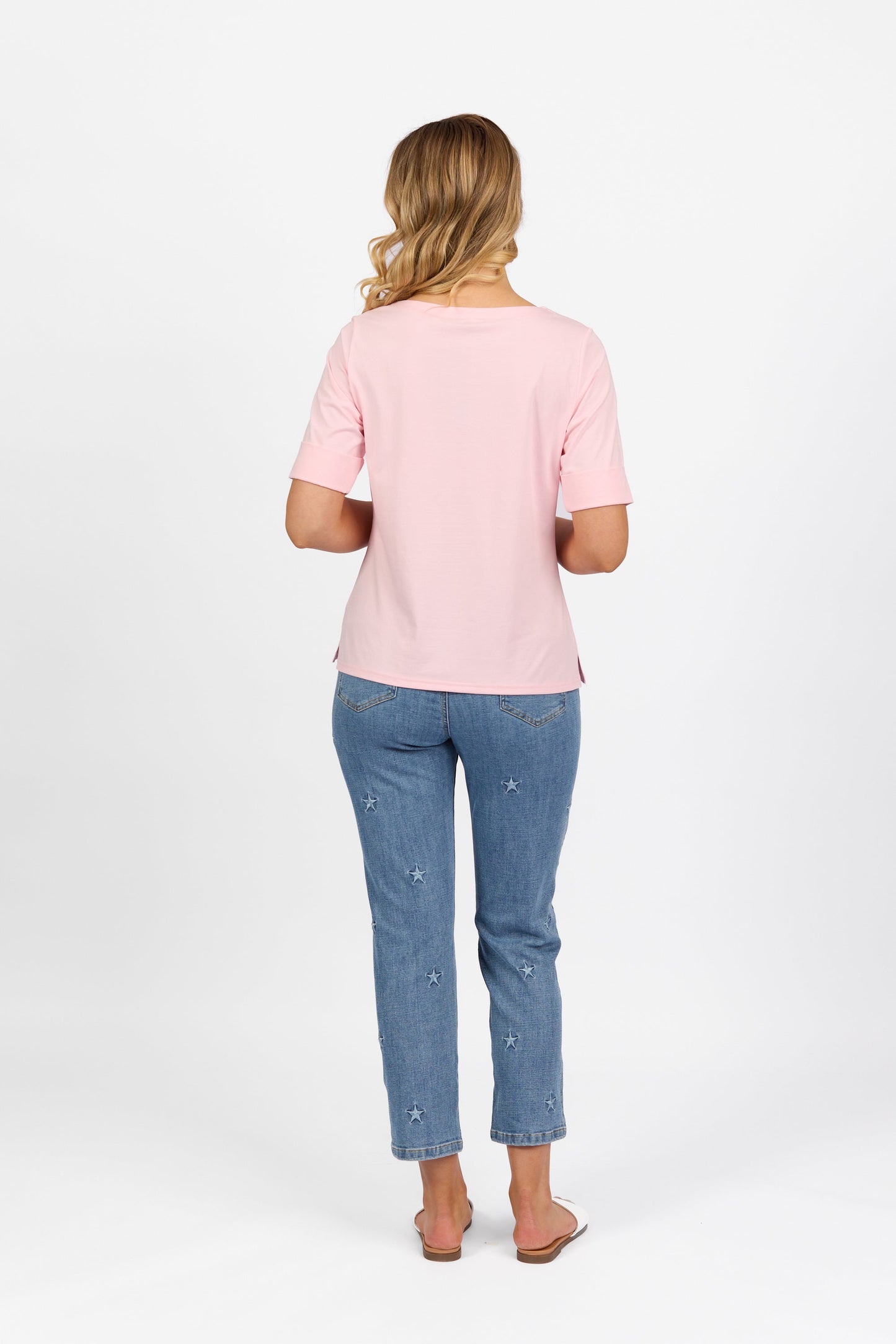 4262 Light Pink - Boat Neck Top - Vassalli