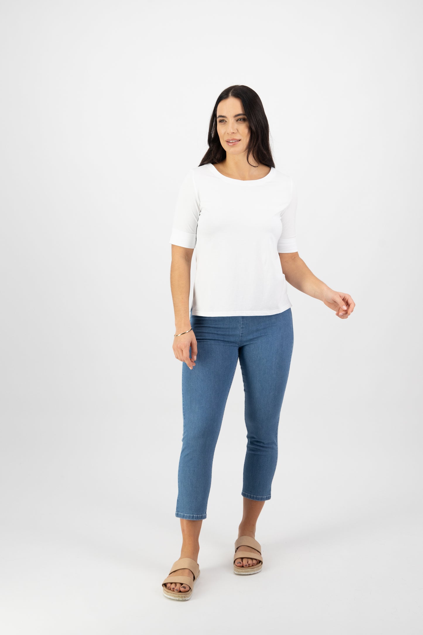 4262 White - Boat Neck Top