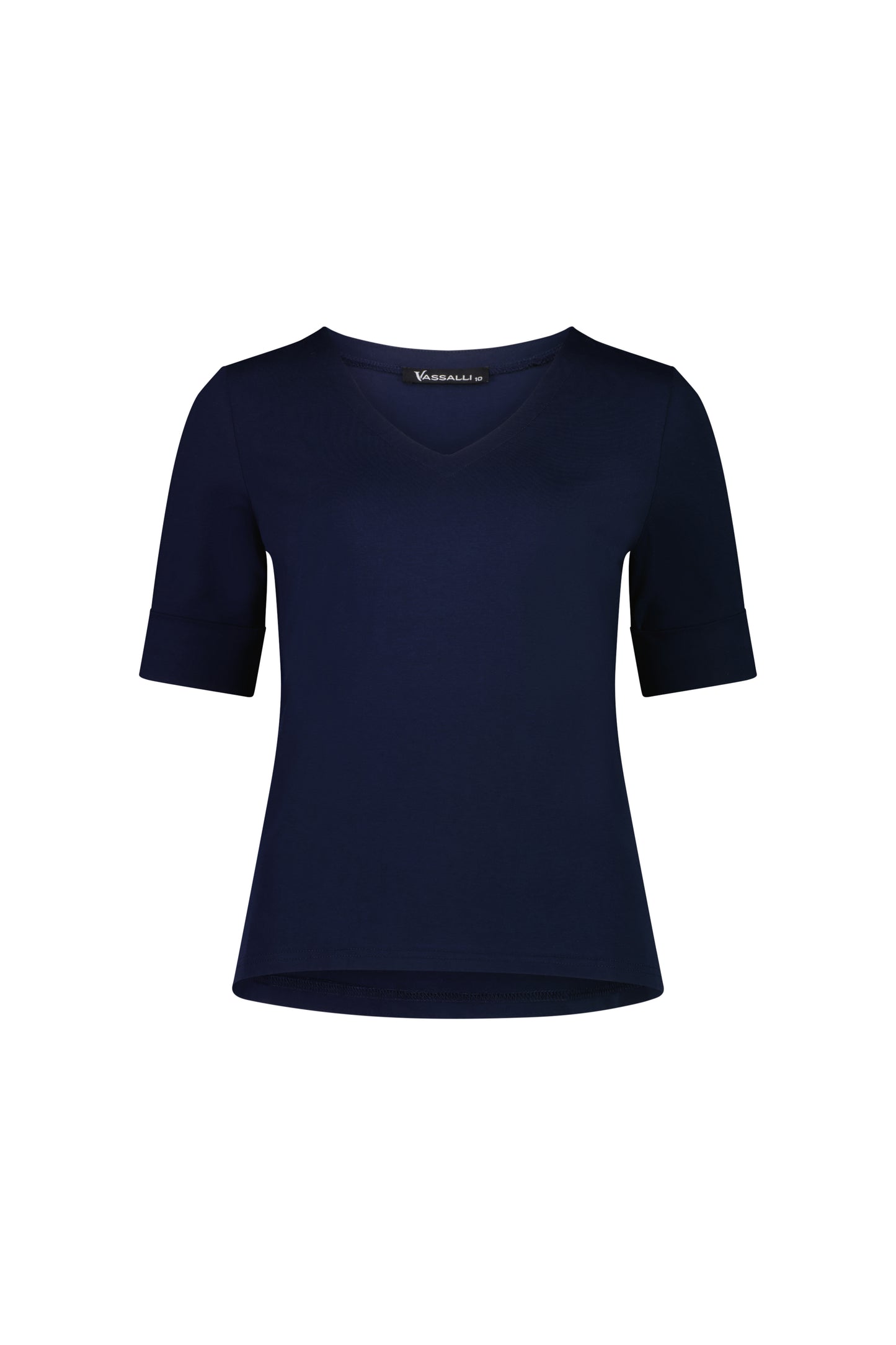4264 Navy - V Neck Top - Vassalli