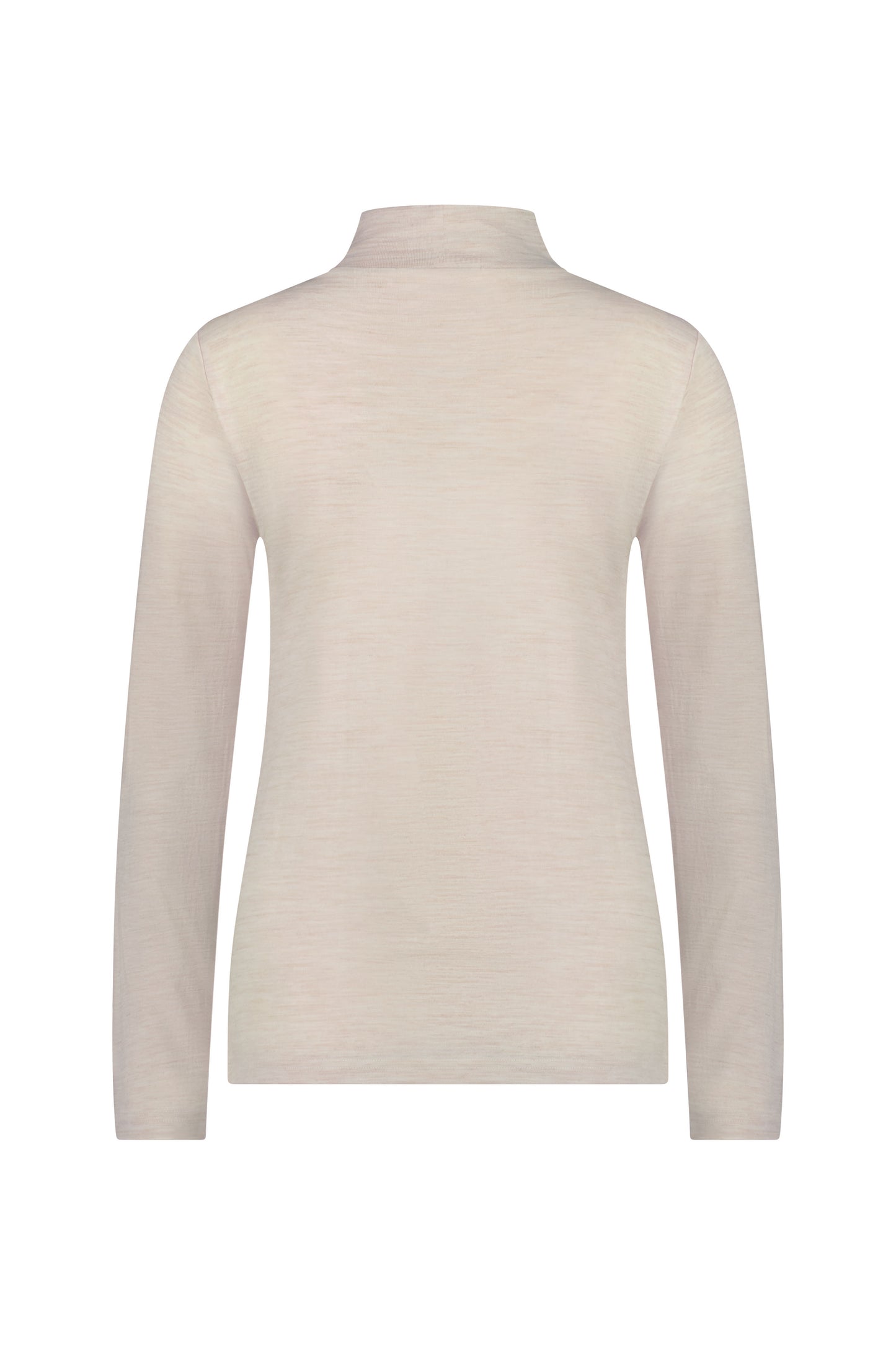 4287 Coconut Marle - 100% Merino Basic Long Sleeve Polo Neck Top - Vassalli
