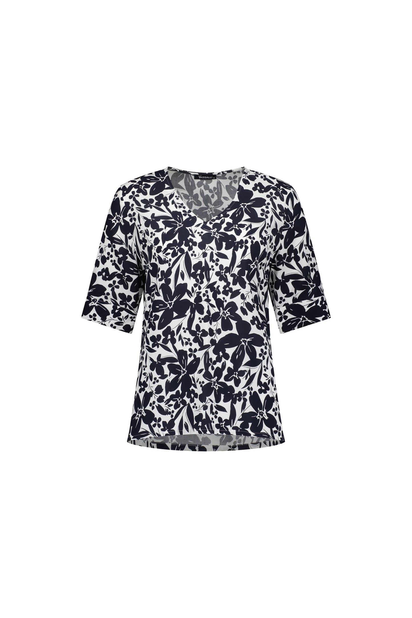 4423 Coco - V Neck Top with Elbow Length Sleeve - Vassalli