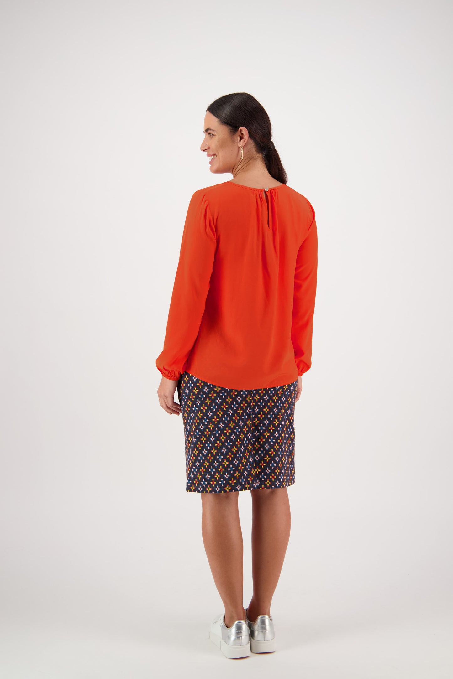 4446 Sunset - Long Sleeve Top with Gathered Neckline - Vassalli