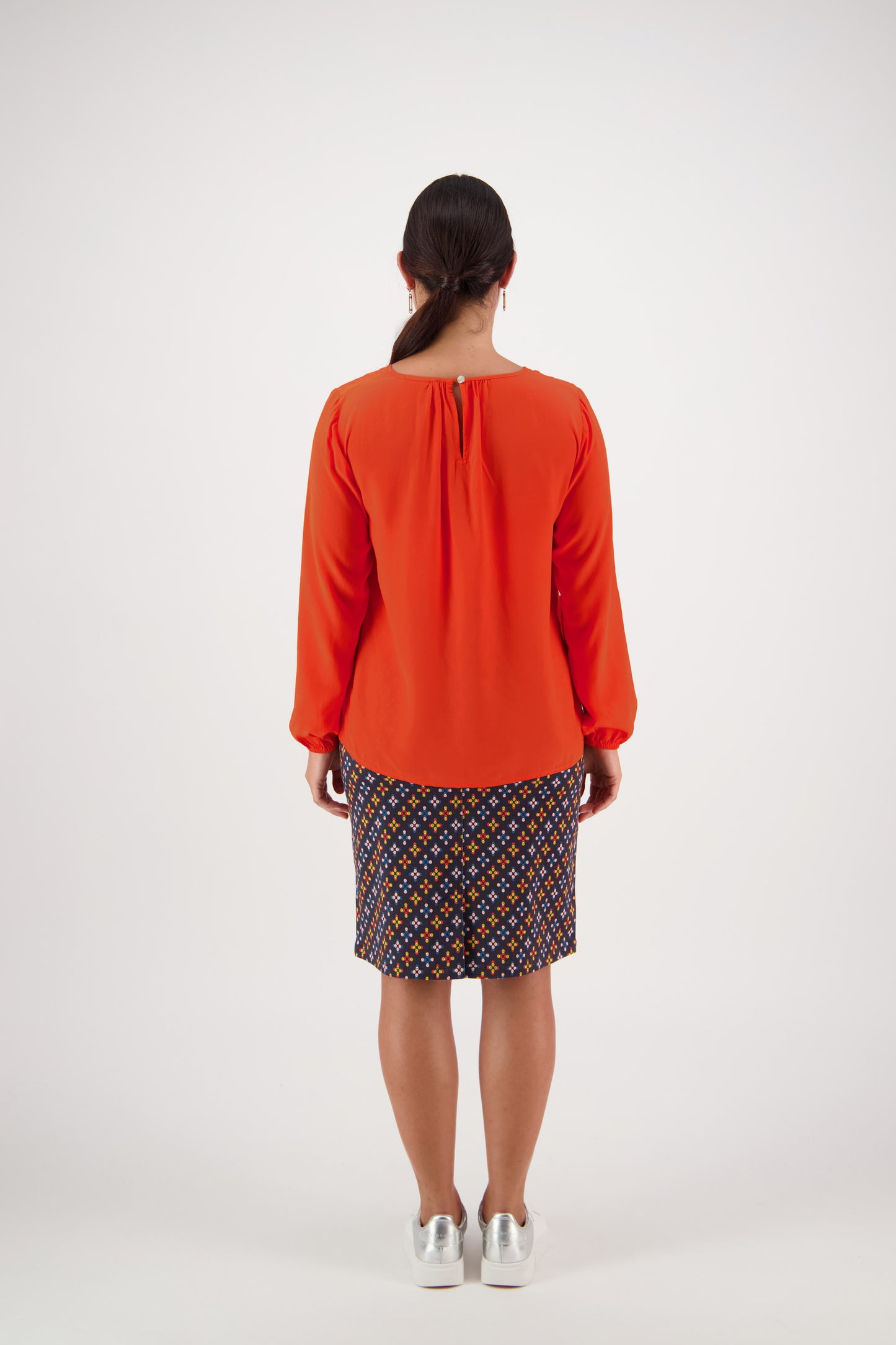 4446 Sunset - Long Sleeve Top with Gathered Neckline - Vassalli