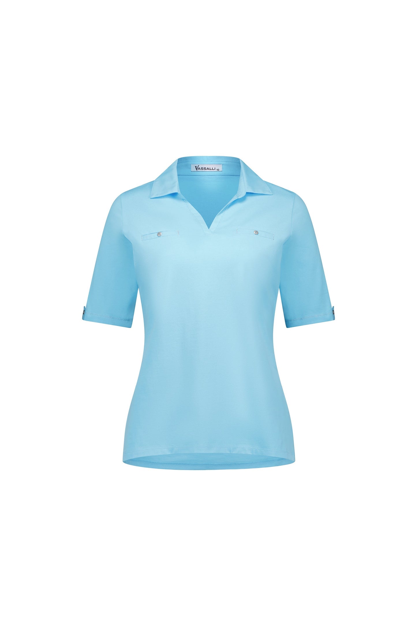 4458 Caribbean - Collared Polo with Sleeve Cuff Detail - Vassalli