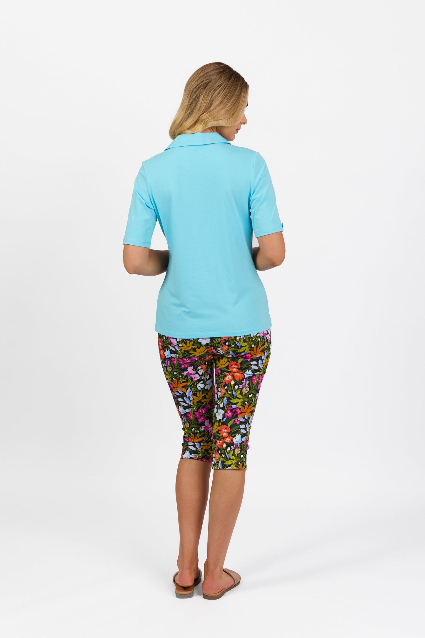 4458 Caribbean - Collared Polo with Sleeve Cuff Detail - Vassalli