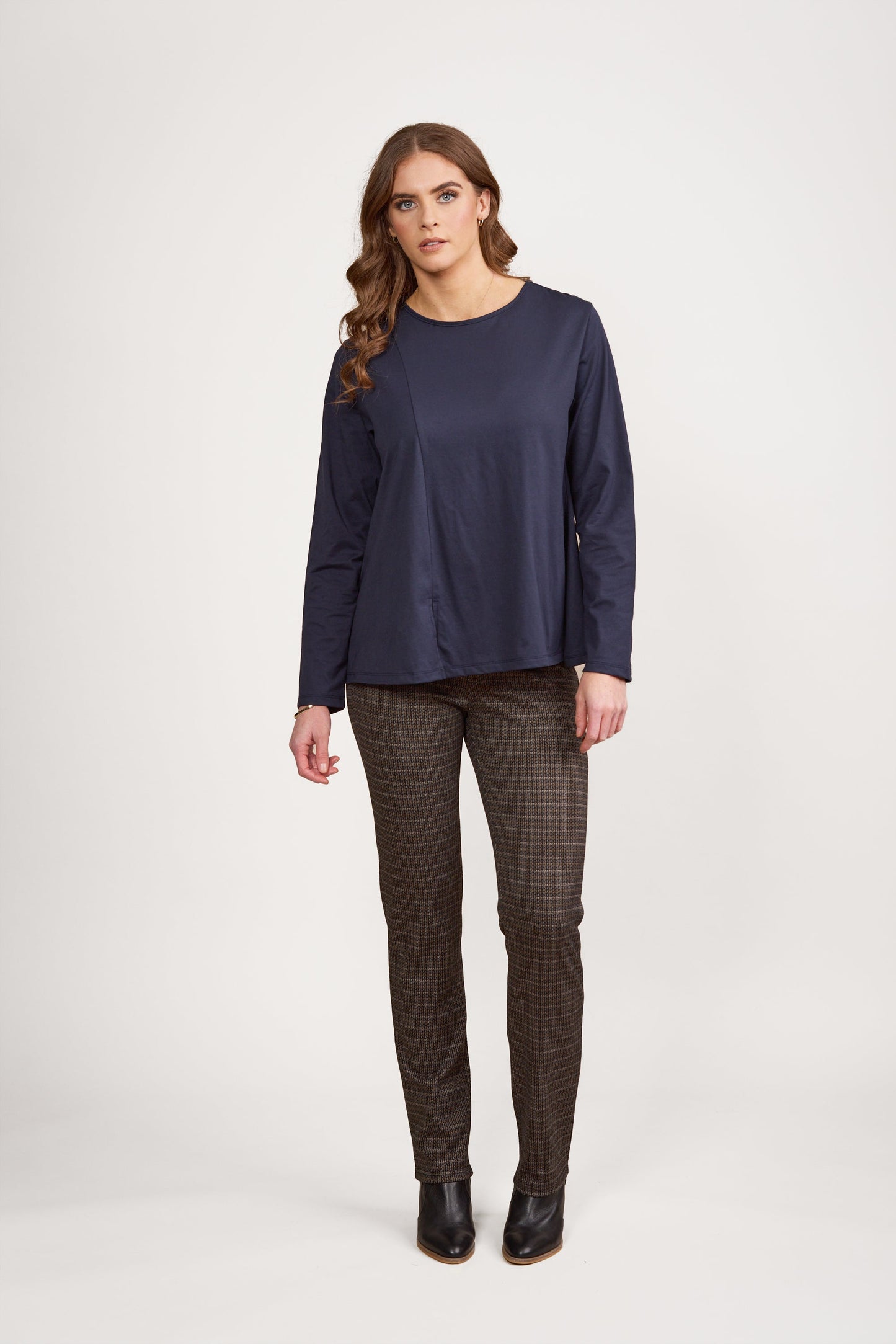 4477 Ink - Swing Top with Off Centre Split Detail - Vassalli