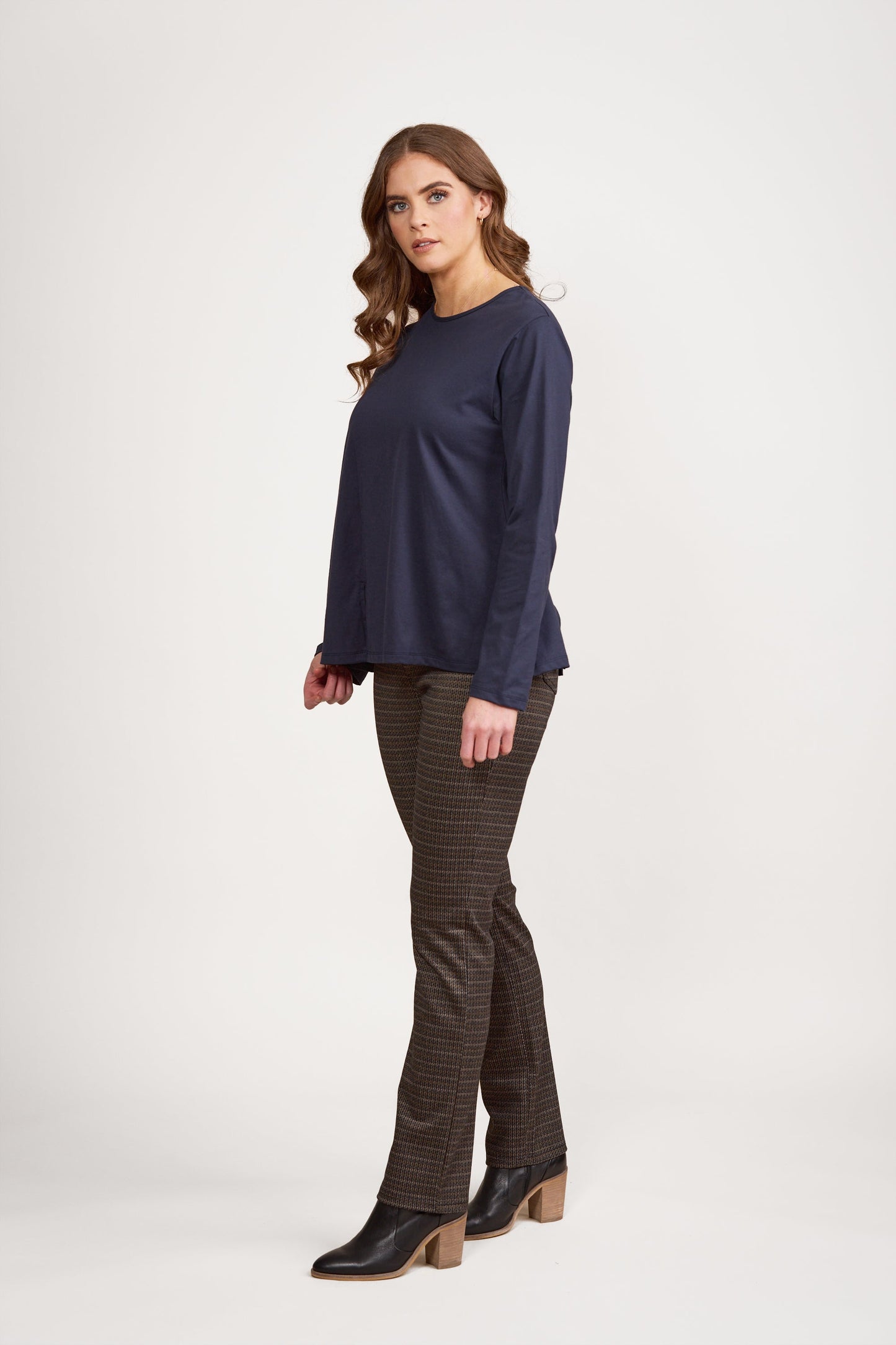 4477 Ink - Swing Top with Off Centre Split Detail - Vassalli