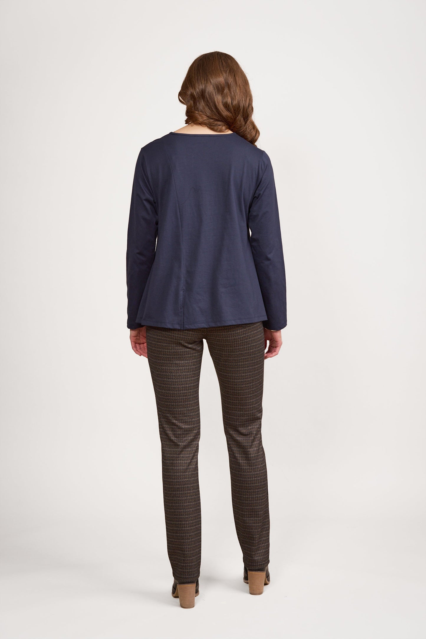 4477 Ink - Swing Top with Off Centre Split Detail - Vassalli