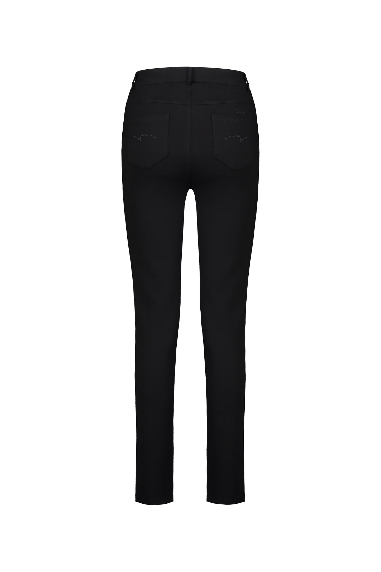 5663 Black - Skinny Leg Full Length Ponti Pant with Fly