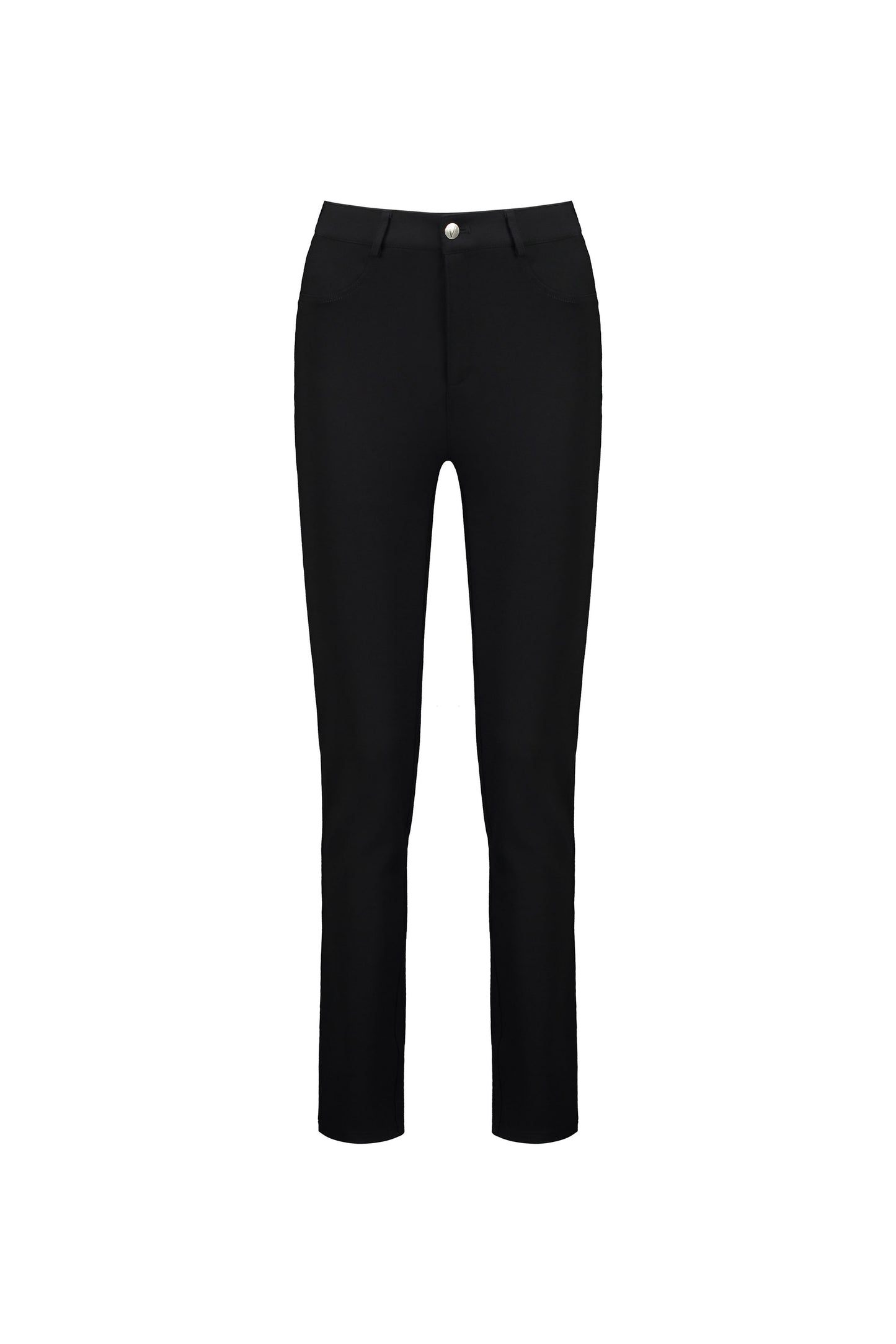 5663 Black - Skinny Leg Full Length Ponti Pant with Fly