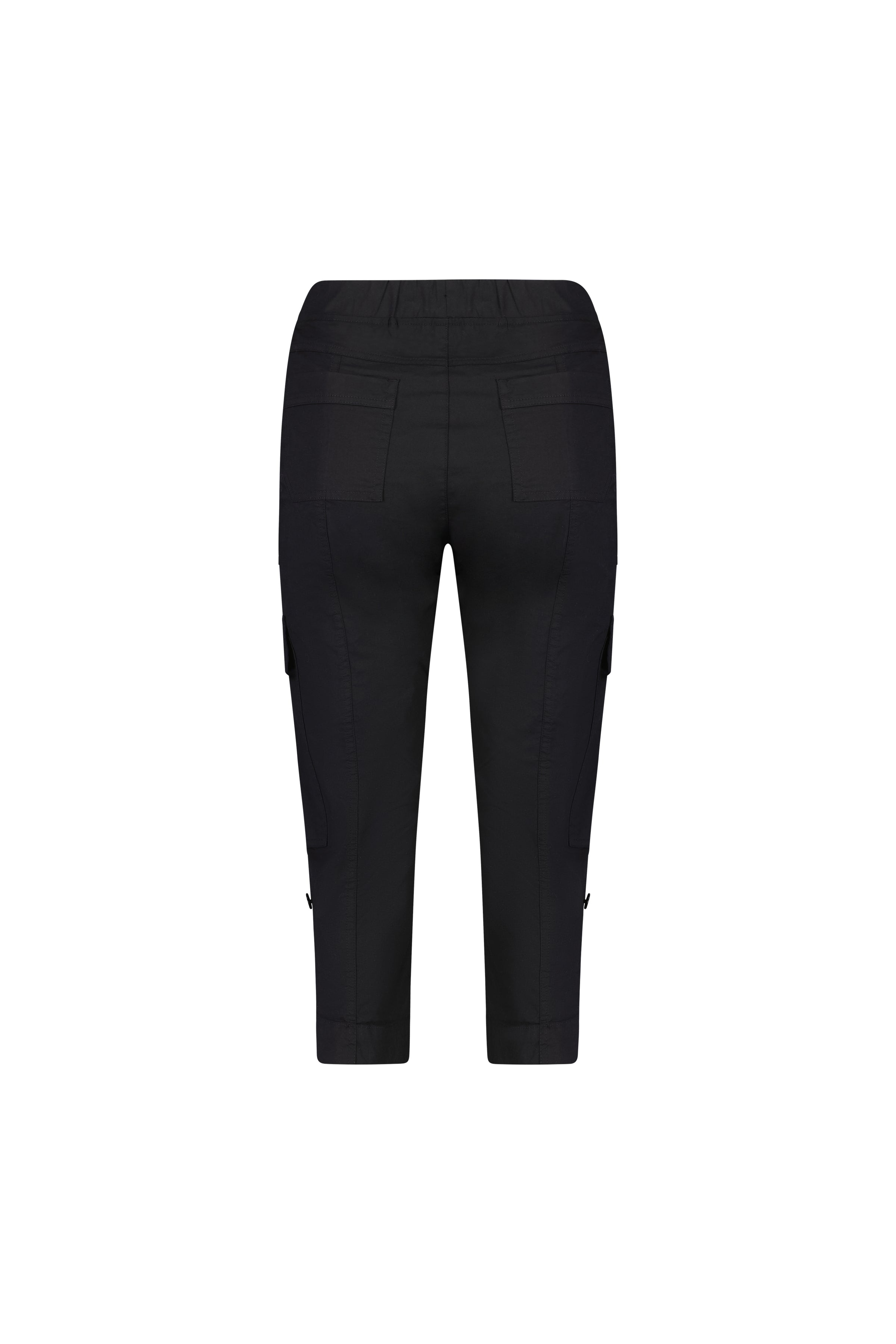 5710P Black - Poplin Pull-On Cargo Pant - Vassalli