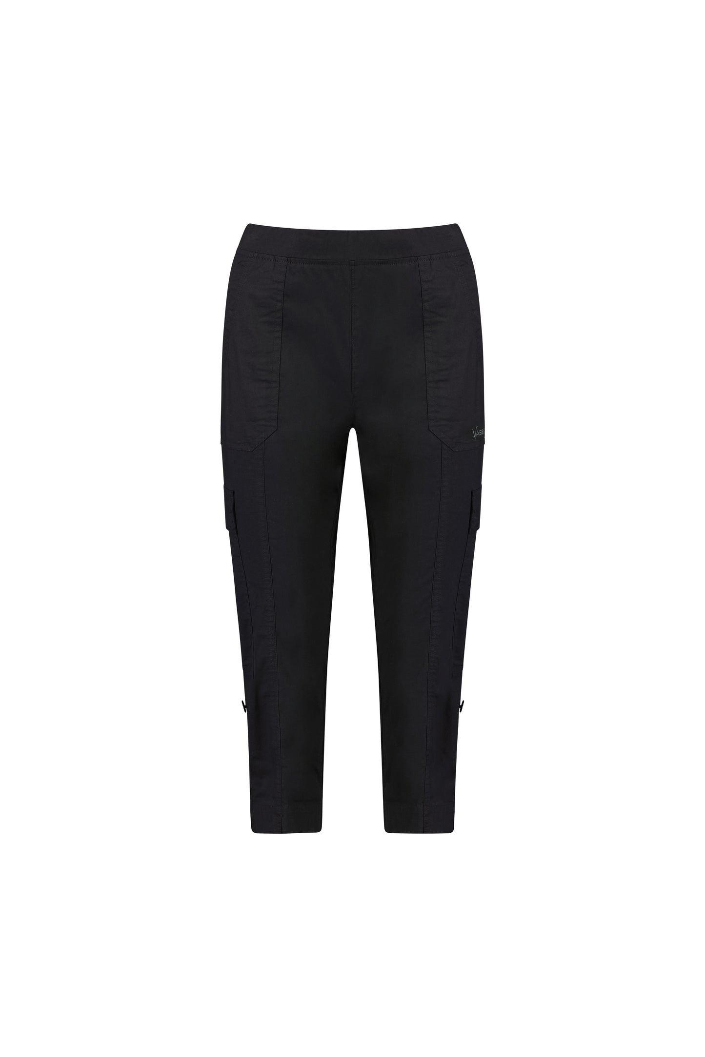 5710P Black - Poplin Pull On Cargo Pant - Vassalli