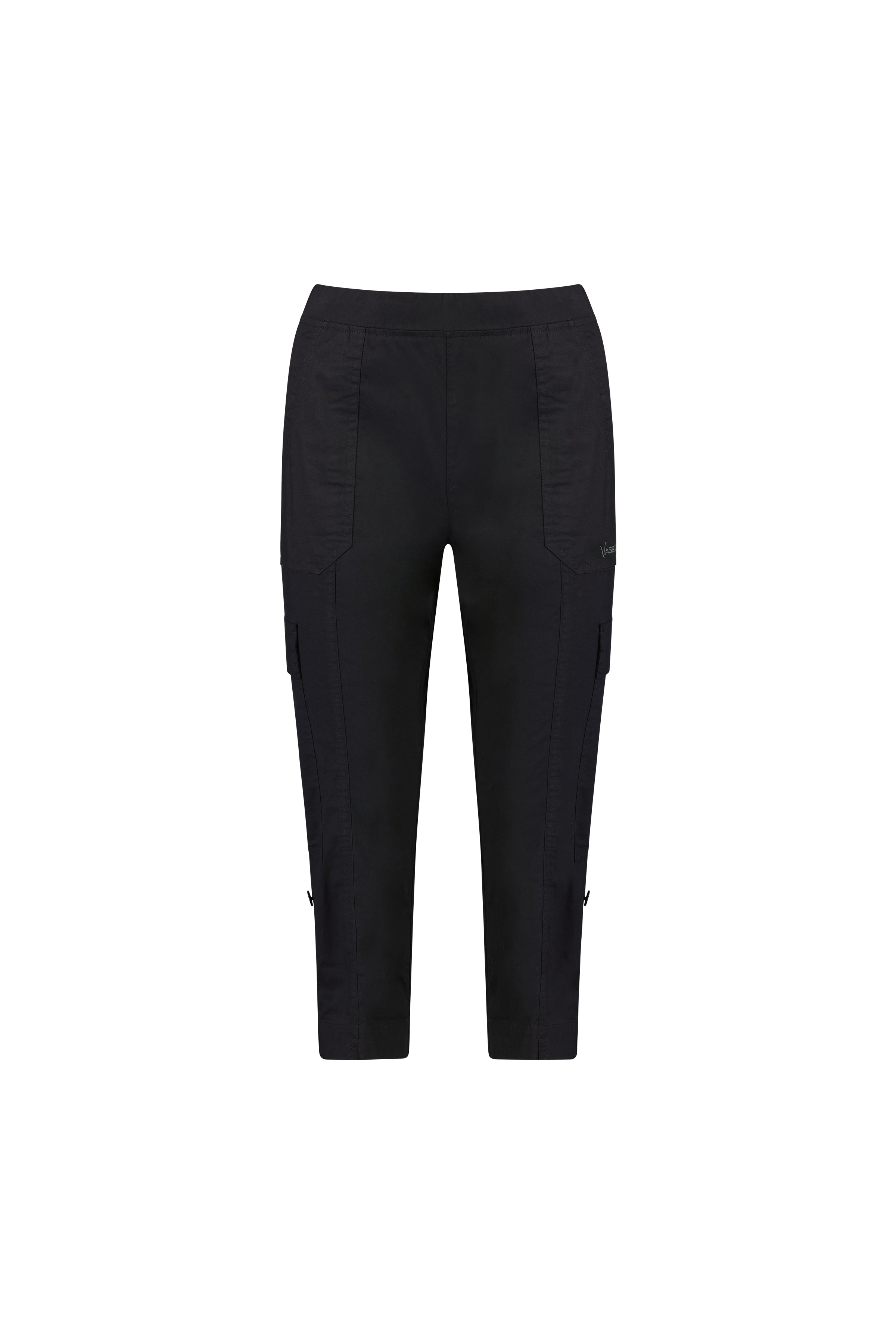 5710P Black - Poplin Pull-On Cargo Pant - Vassalli