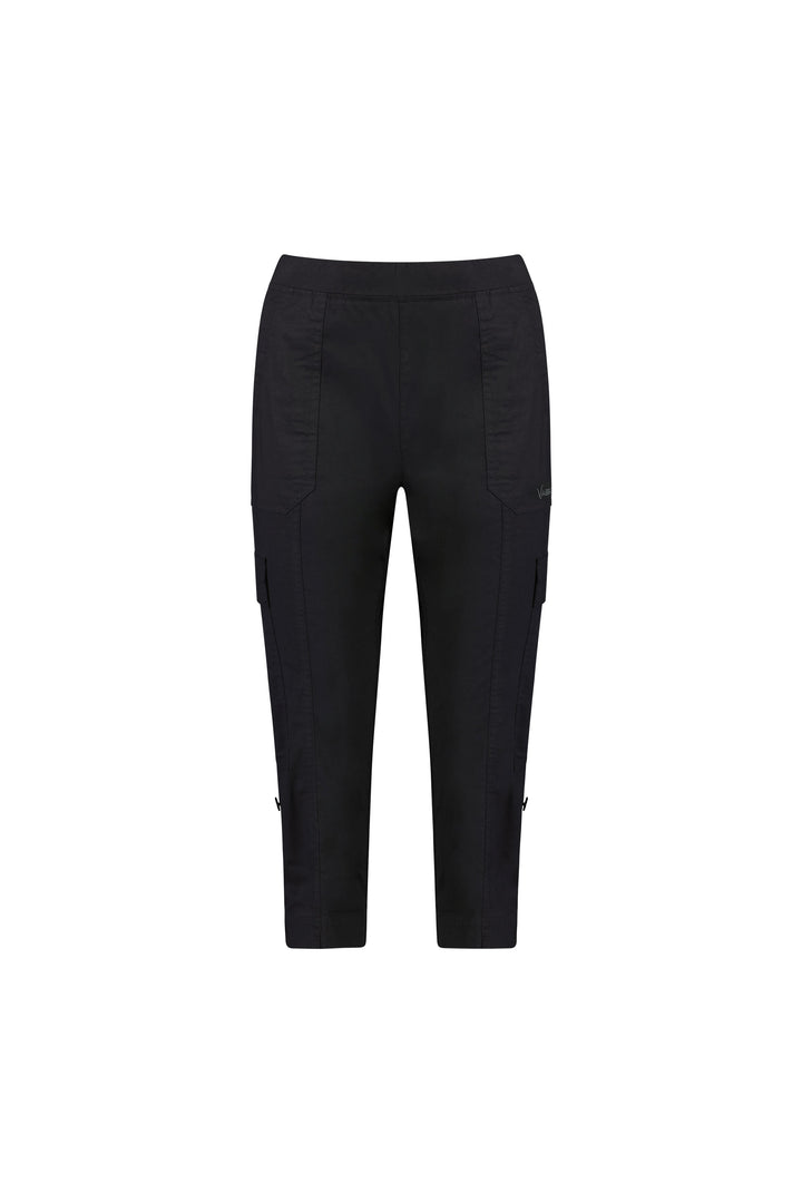 5710P Black - Poplin Pull-On Cargo Pant - Vassalli