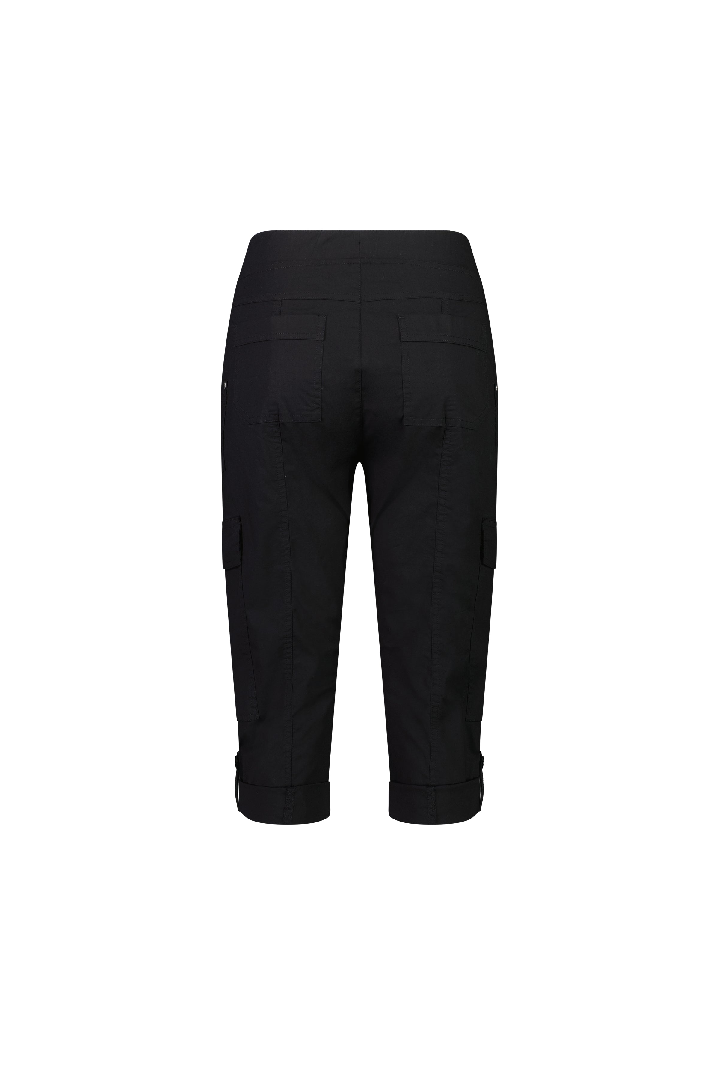 5710P Black - Poplin Pull-On Cargo Pant - Vassalli
