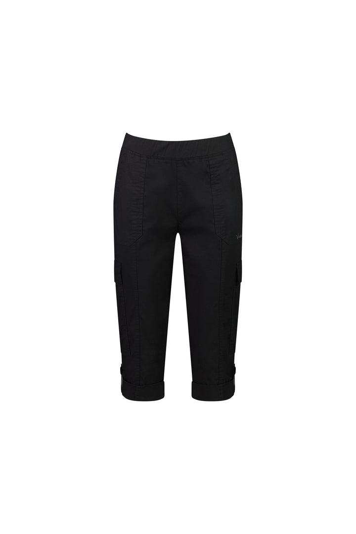 5710P Black - Poplin Pull-On Cargo Pant - Vassalli