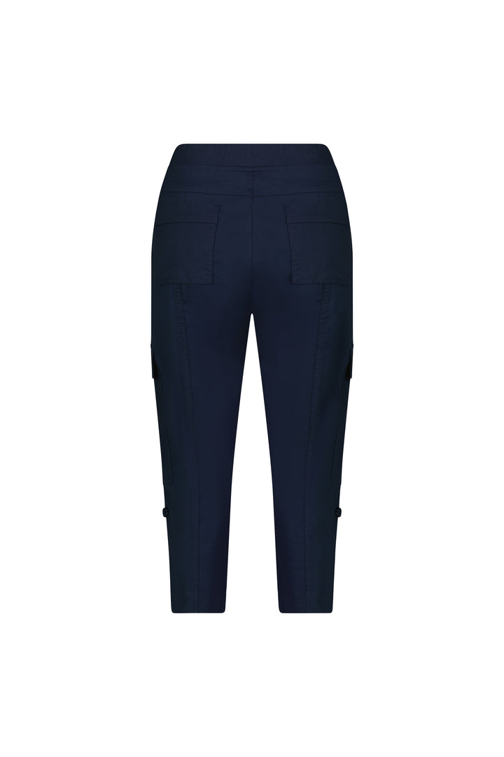 5710P Navy - Poplin Pull-On Cargo Pant - Vassalli