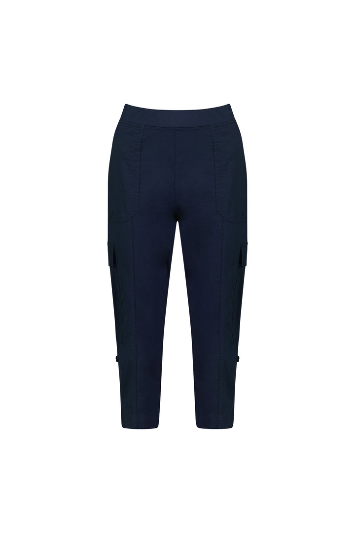 5710P Navy - Poplin Pull-On Cargo Pant - Vassalli
