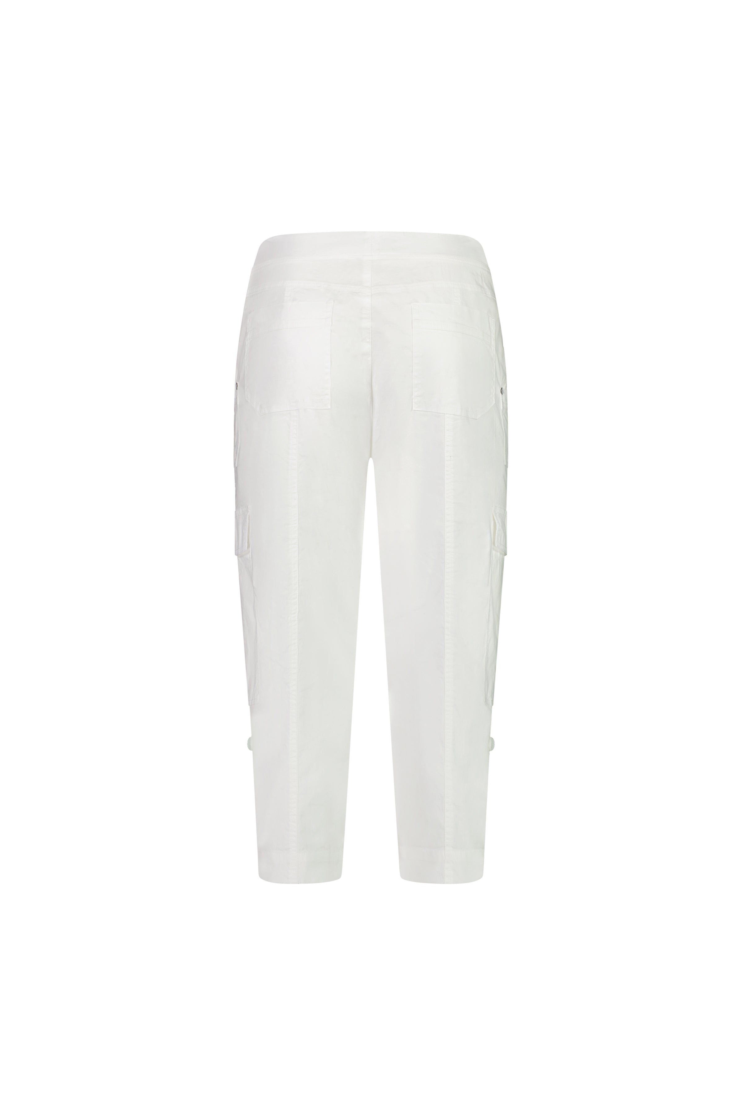 5710P White - Poplin Pull-On Cargo Pant - Vassalli