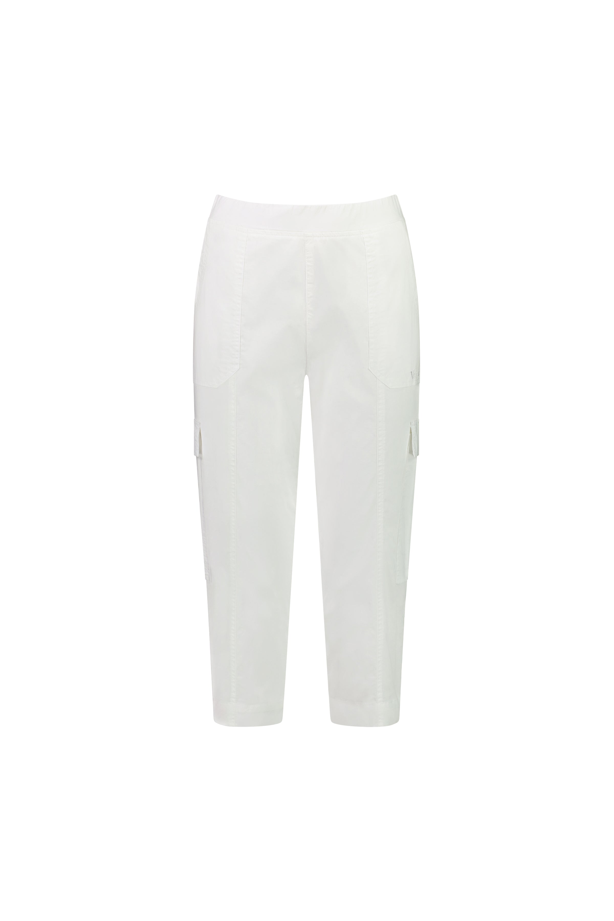 5710P White - Poplin Pull-On Cargo Pant - Vassalli
