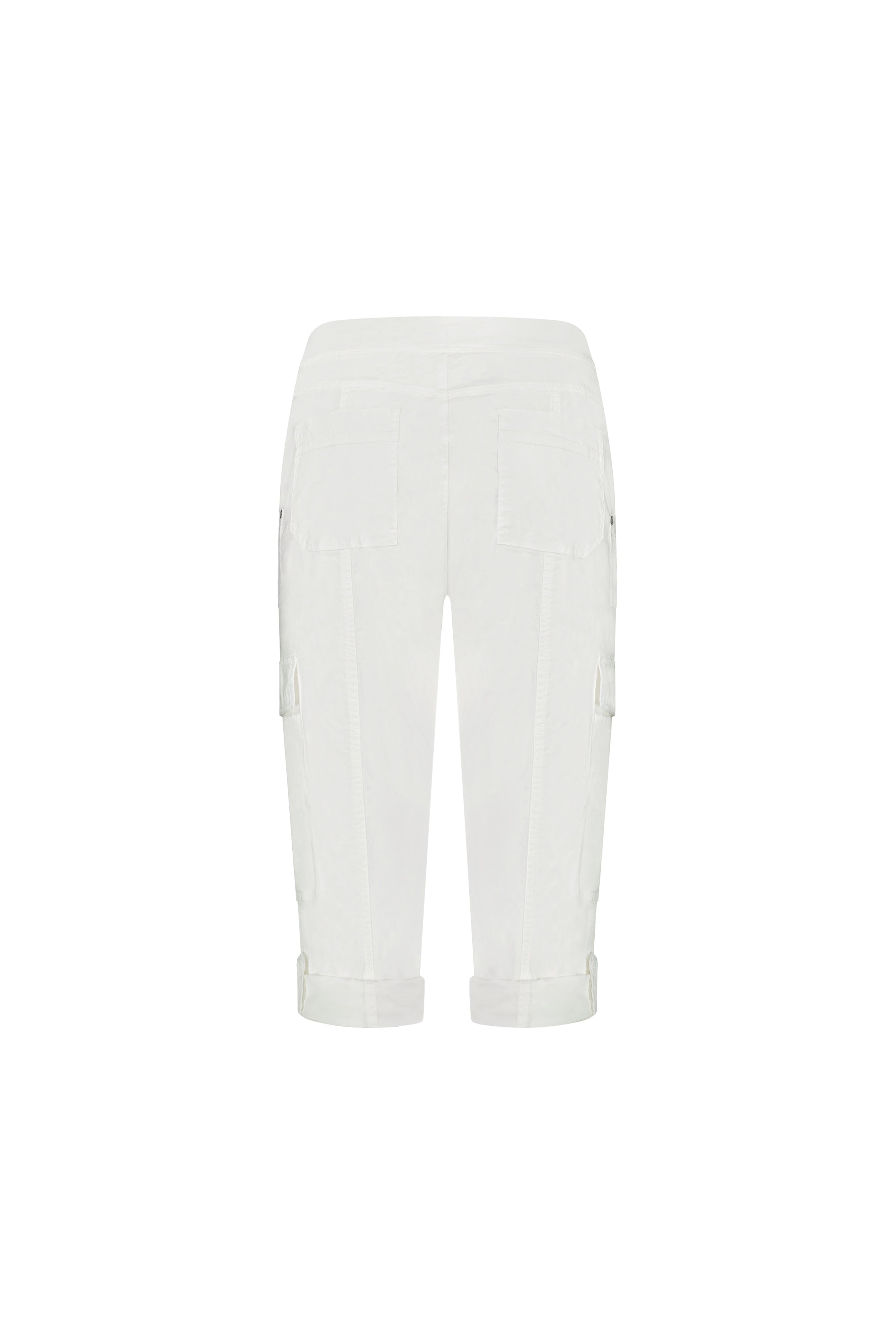 5710P White - Poplin Pull-On Cargo Pant - Vassalli