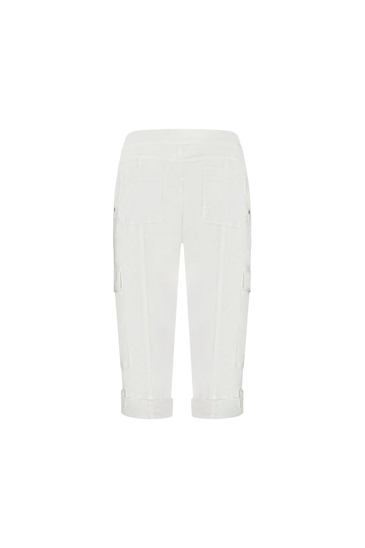 5710P White - Poplin Pull-On Cargo Pant - Vassalli