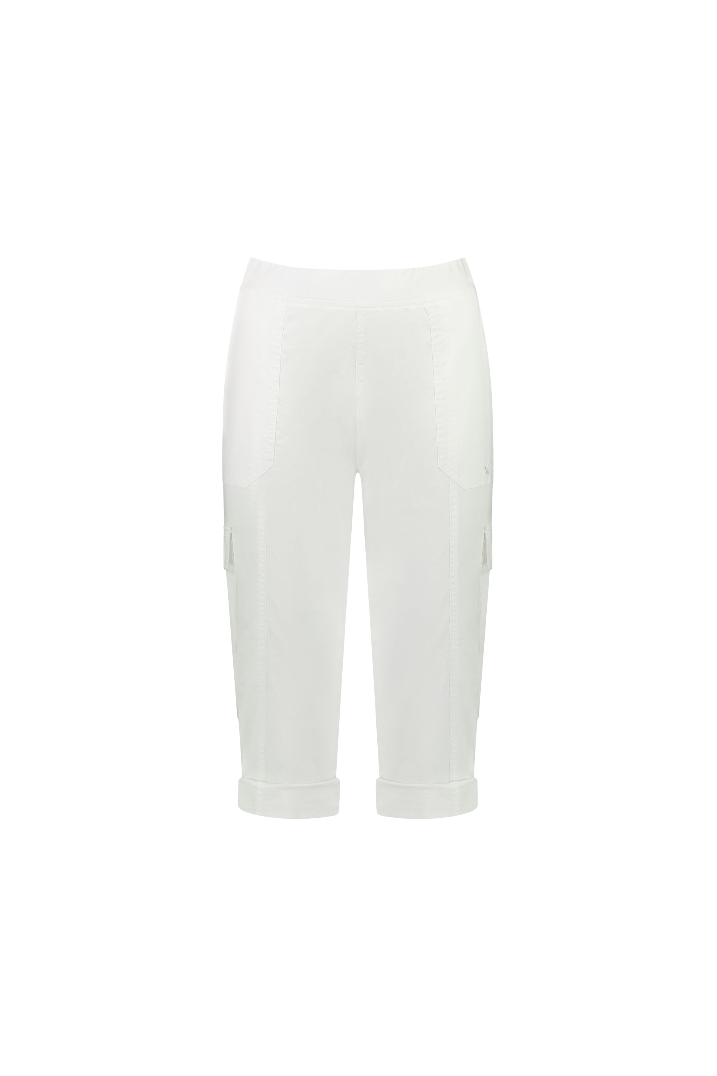 5710P White - Poplin Pull-On Cargo Pant - Vassalli