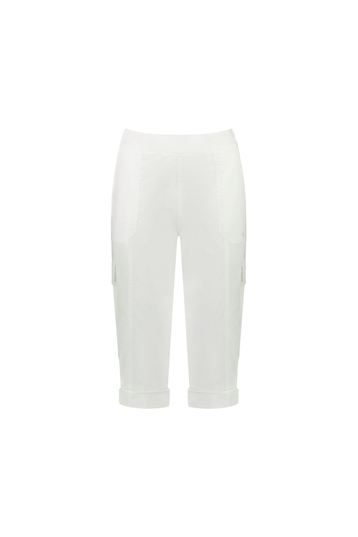 5710P White - Poplin Pull-On Cargo Pant - Vassalli