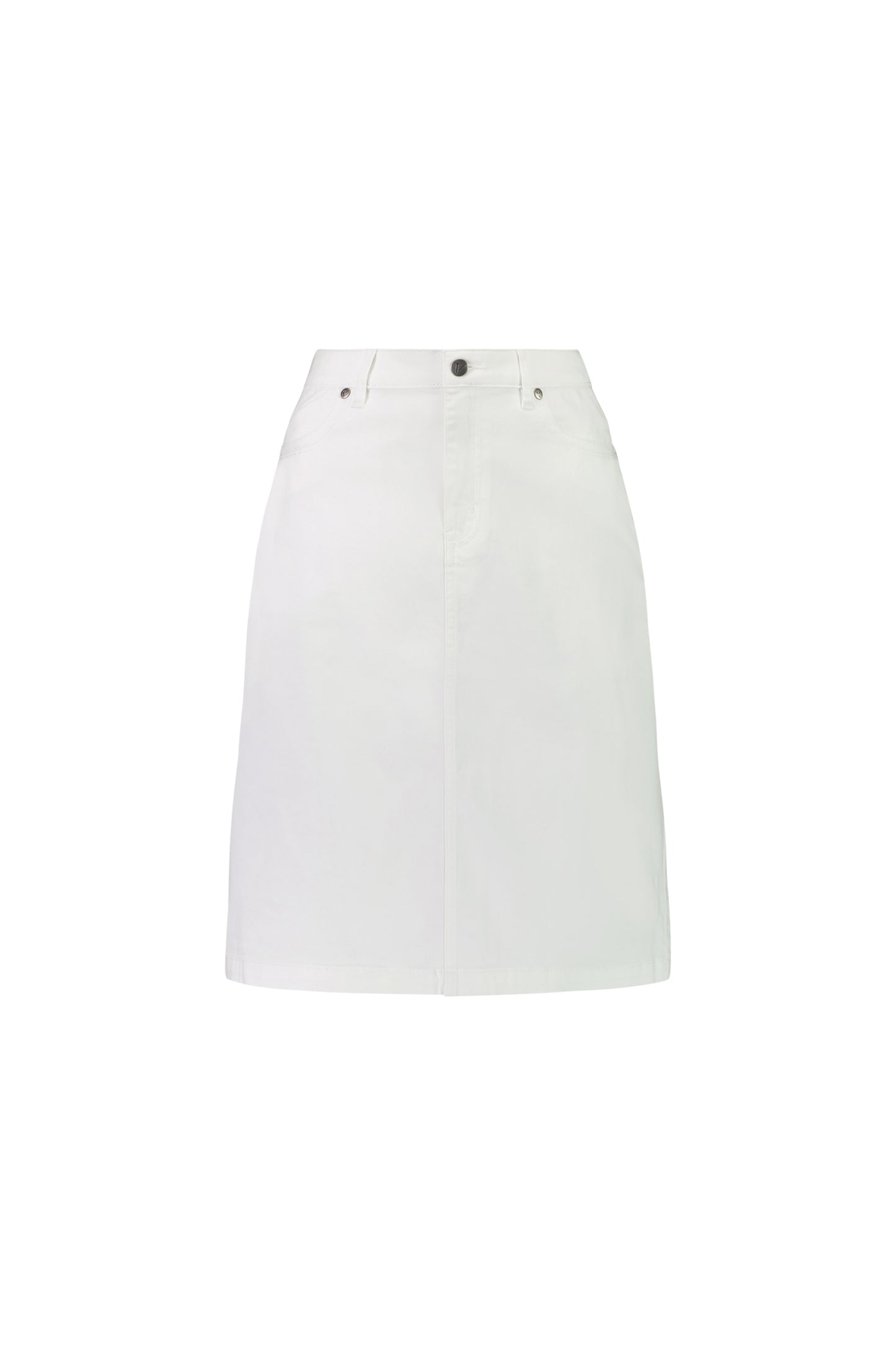 5751LW White - Plain Lightweight Skirt - Vassalli