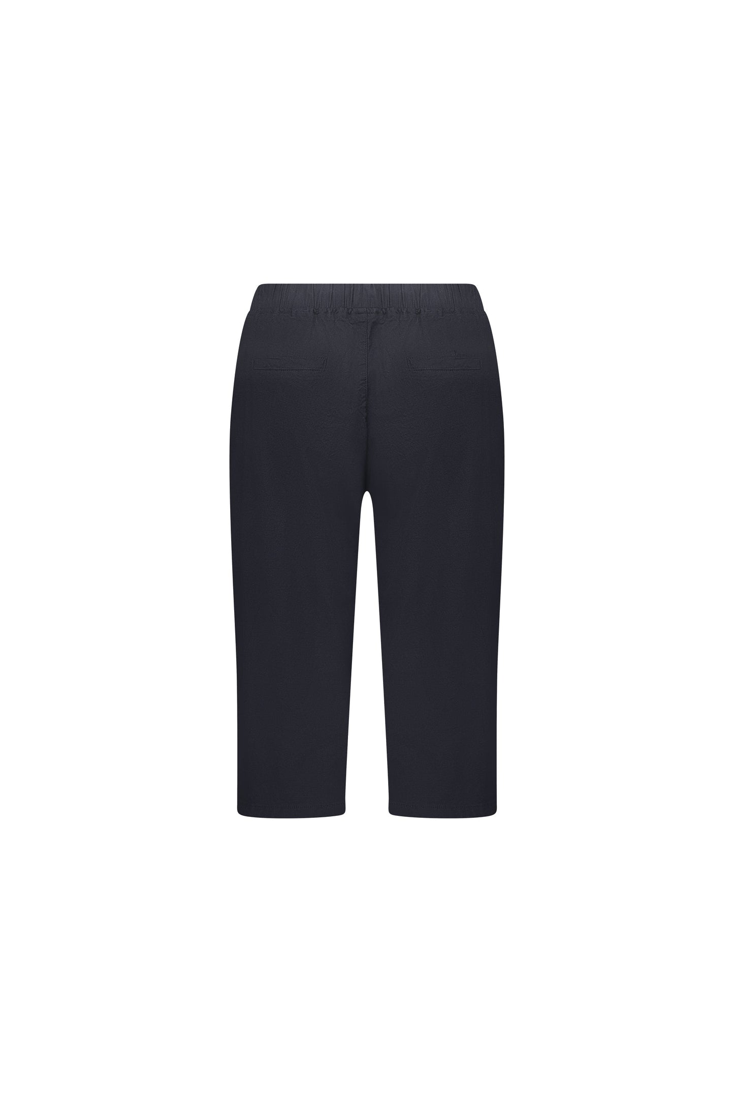 5789 Black - Below Knee Slim Leg Elastic Waist Pant