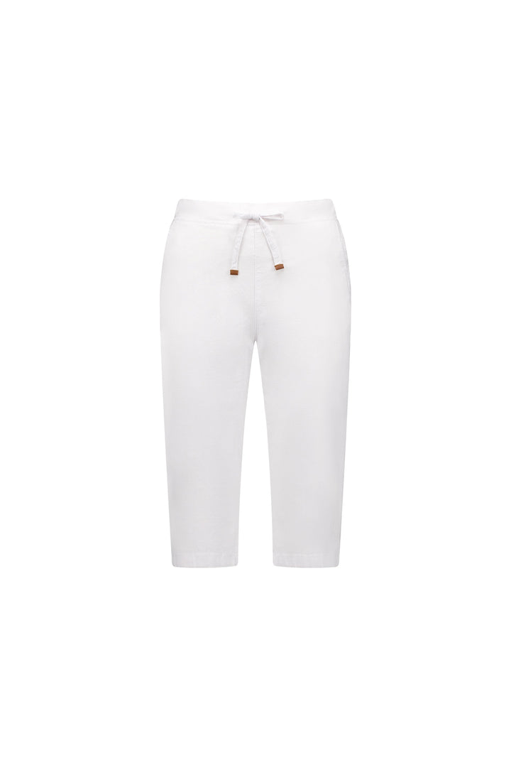 5789 White - Below Knee Slim Leg Elastic Waist Pant - Vassalli