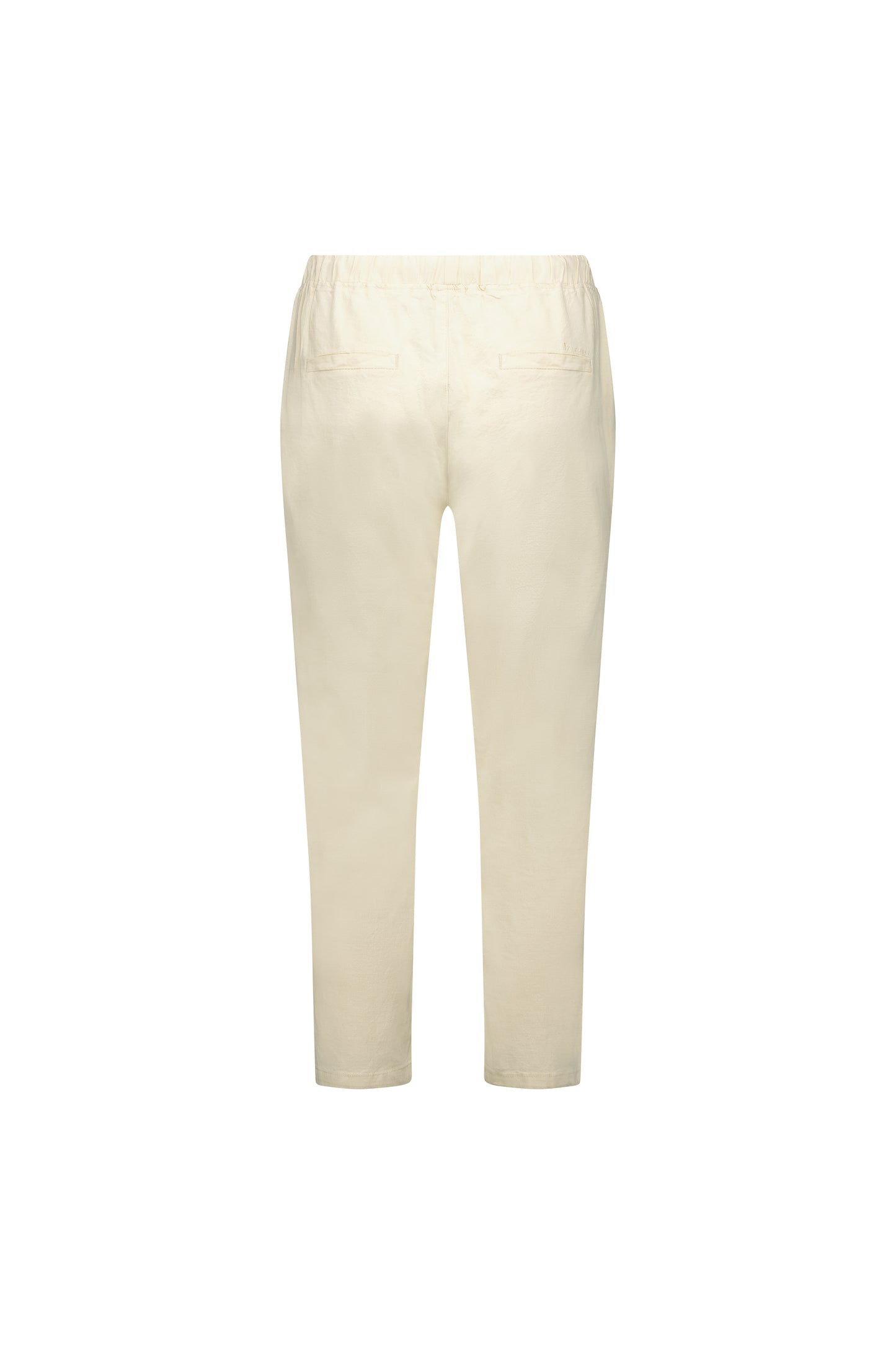 5790 Ecru - 7/8 Length Skinny Leg Elastic Waist Pant - Vassalli