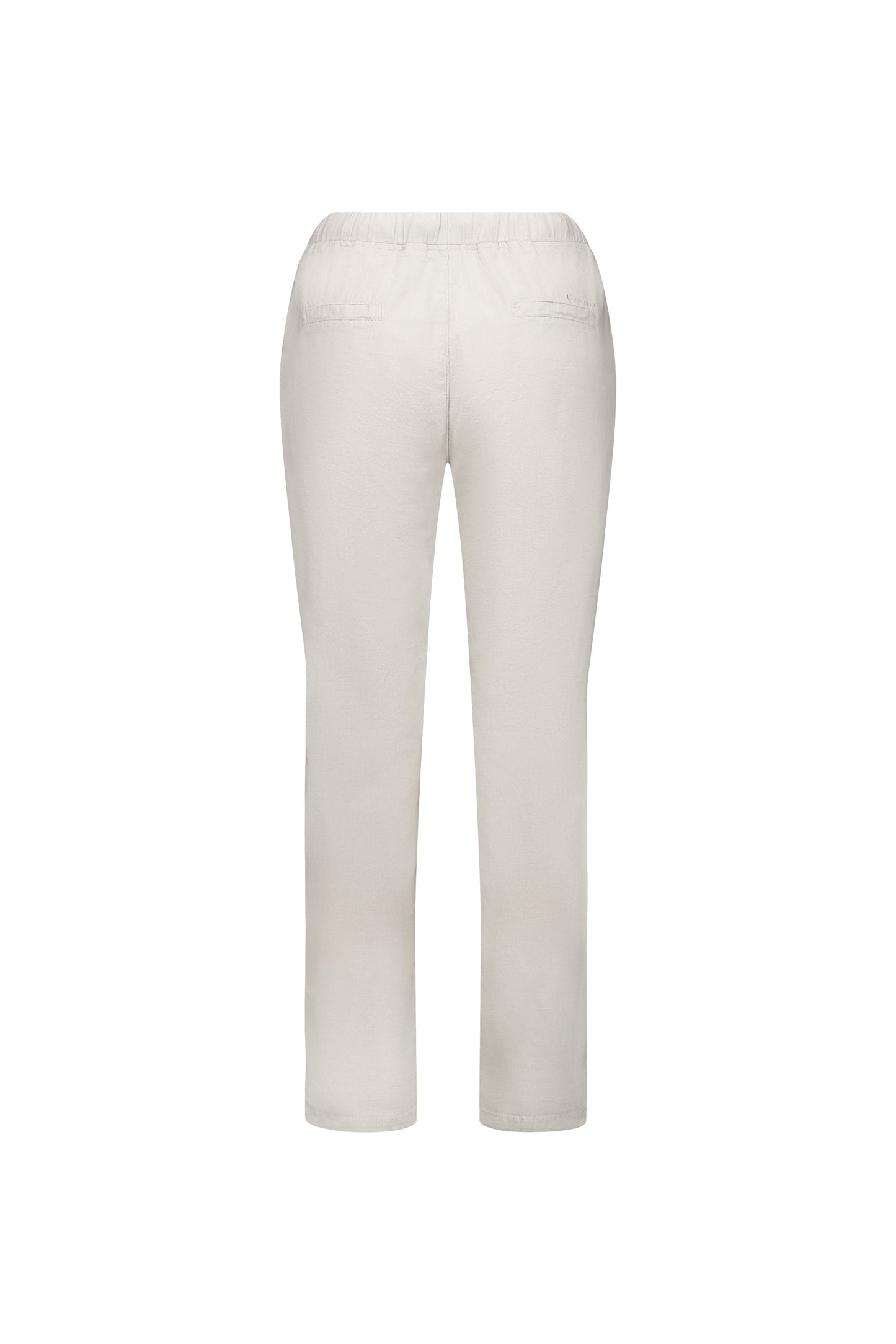 5791 Stone - Ankle Grazer Slim Leg Elastic Waist Pant - Vassalli