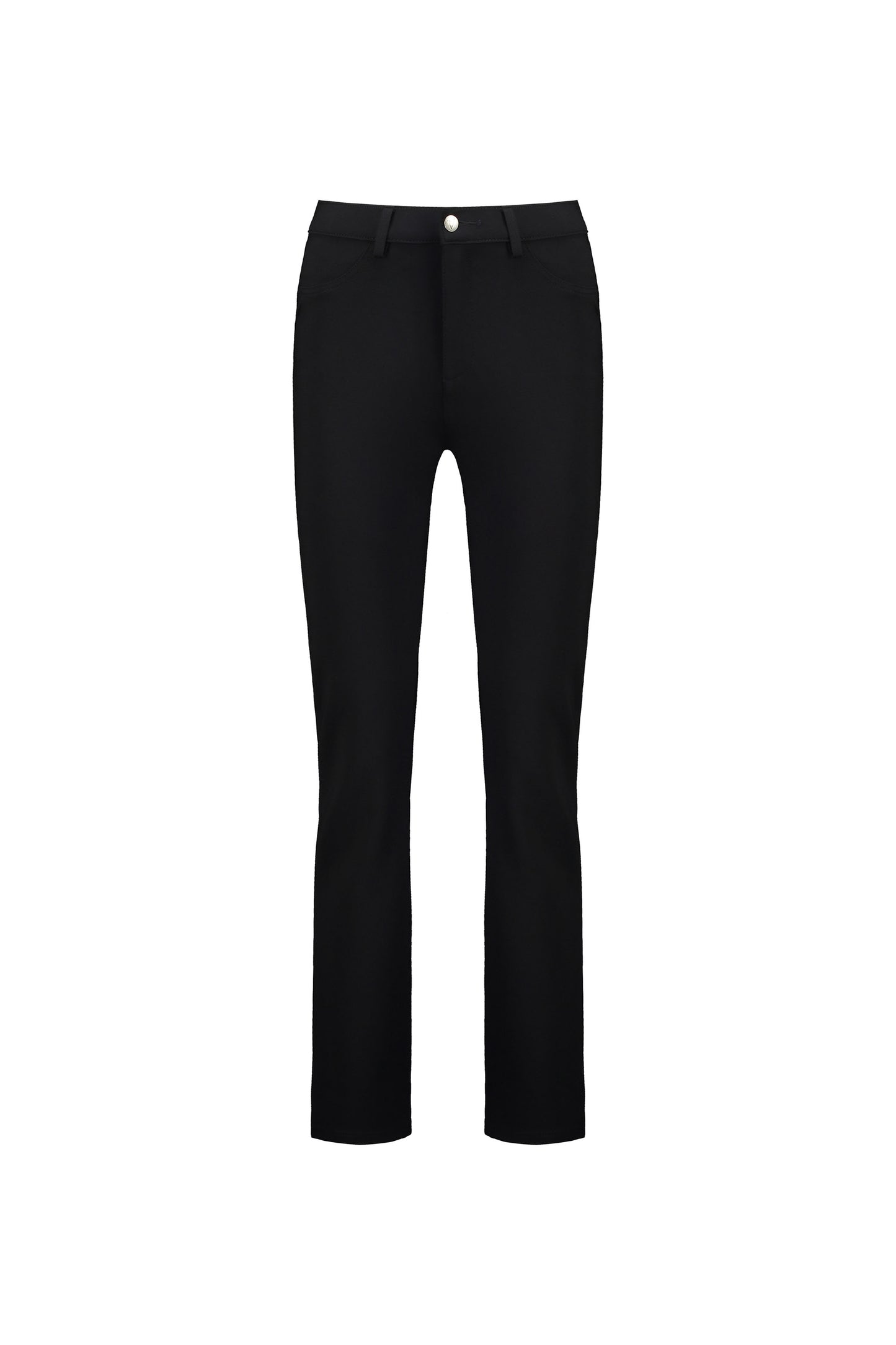5803 Black - Slim Leg Full Length Ponti Pant with Fly - Vassalli