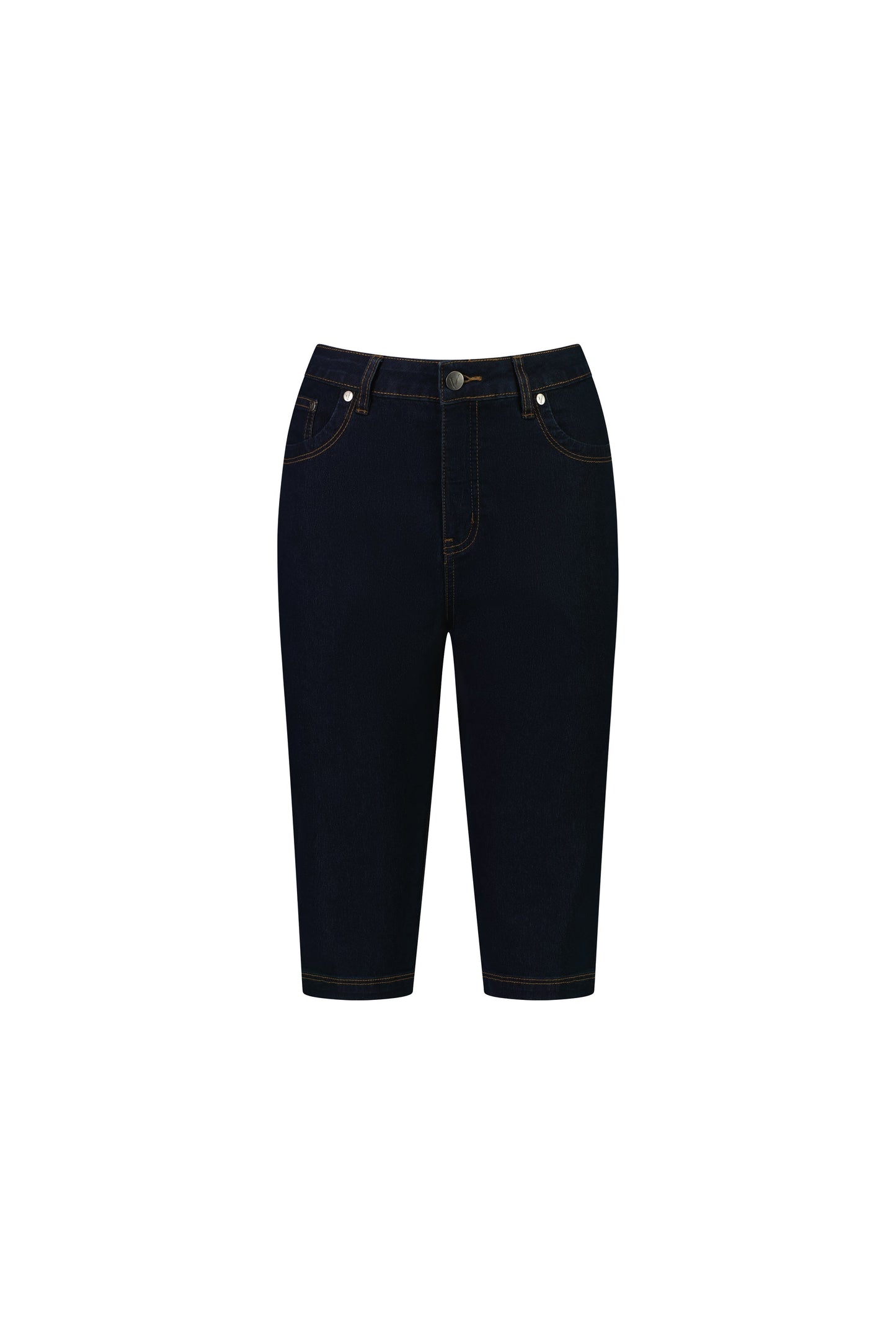 5804CS Indigo Denim - Slim Leg Contrast Stitch Denim Short - Vassalli