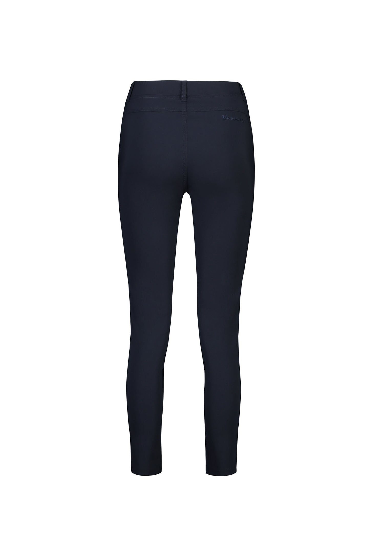 5853 Navy - Skinny Leg Ankle Grazer Pull On Pant - Vassalli