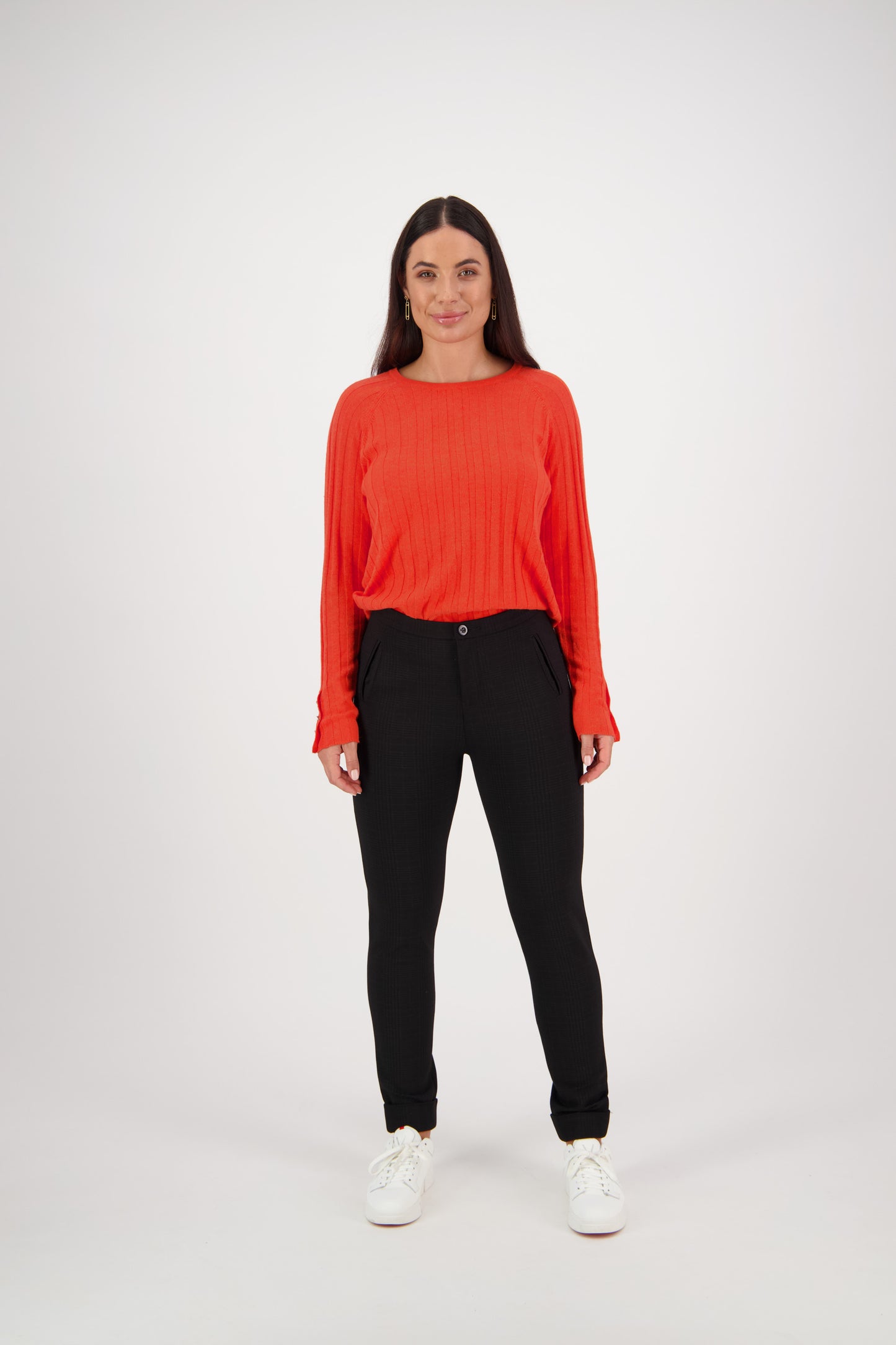 5894 Albert - Skinny Leg Full Length Printed Ponti Pant with Cuff