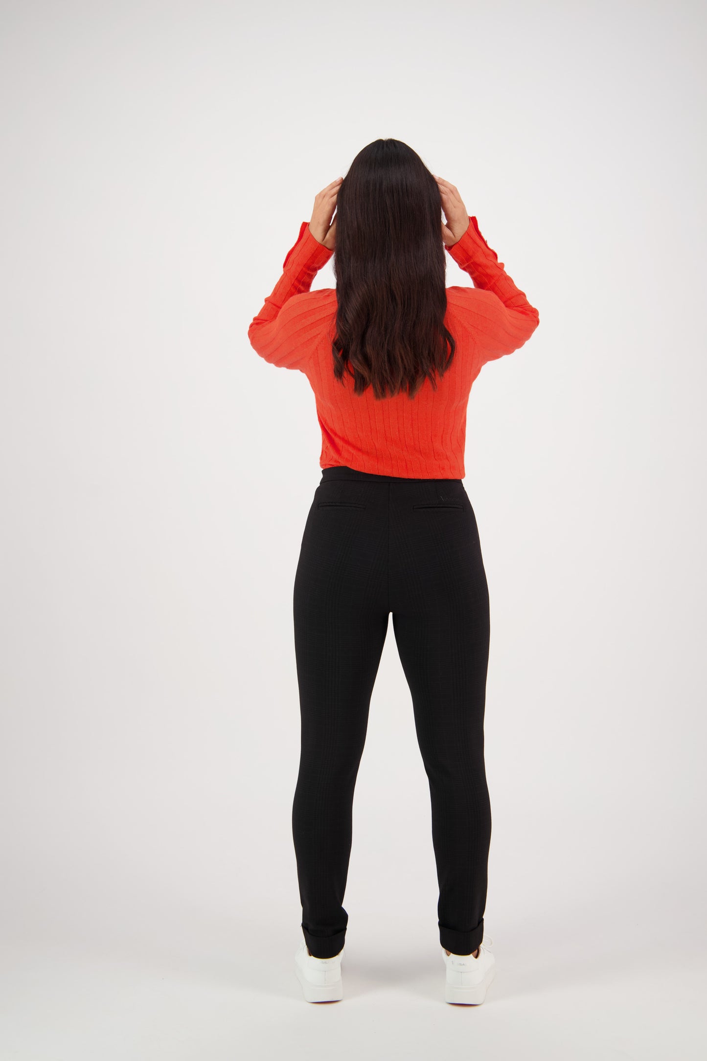 5894 Albert - Skinny Leg Full Length Printed Ponti Pant with Cuff