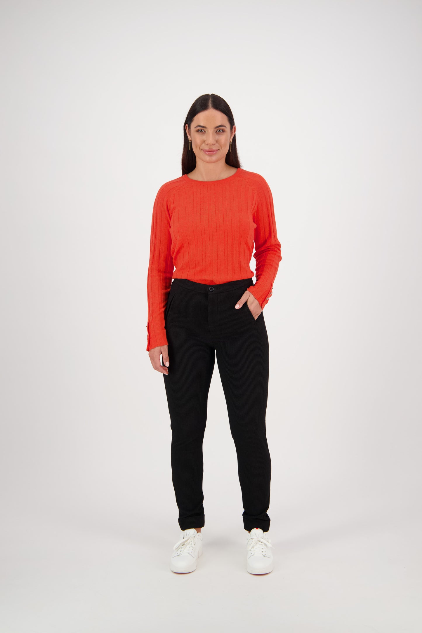 5894 Plush - Skinny Leg Full Length Ponti Pant with Cuff - Vassalli