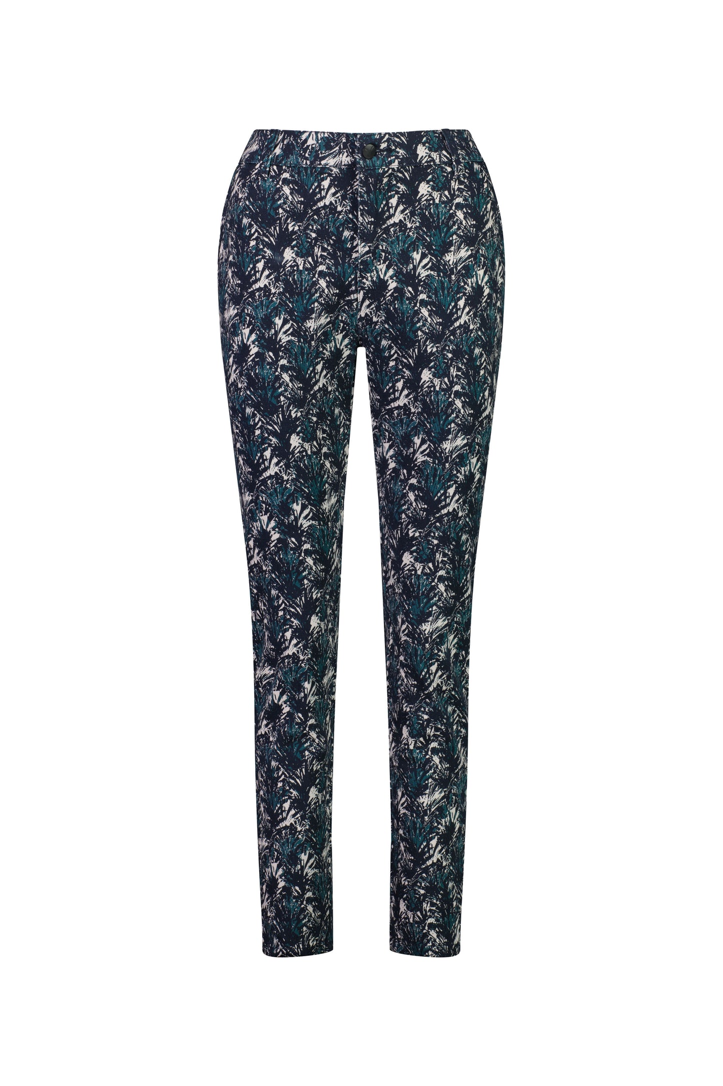 5899A Aspen - Skinny Leg Ankle Grazer Printed Pant with Elastic Back Waist - Vassalli