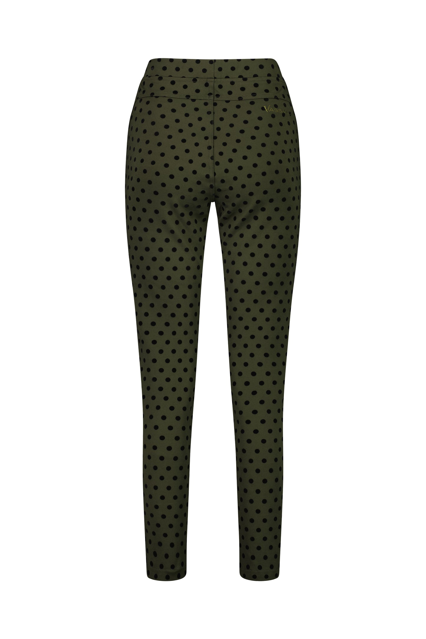 5903 Khaki - Skinny Leg Ankle Grazer Printed Ponti Pull On