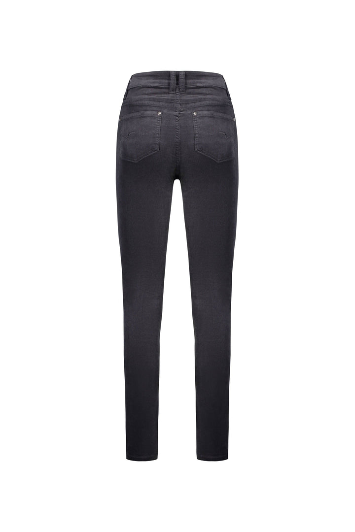 5910M Charcoal - Narrow Leg Full Length Pinwale Cord Pant with Fly - Vassalli