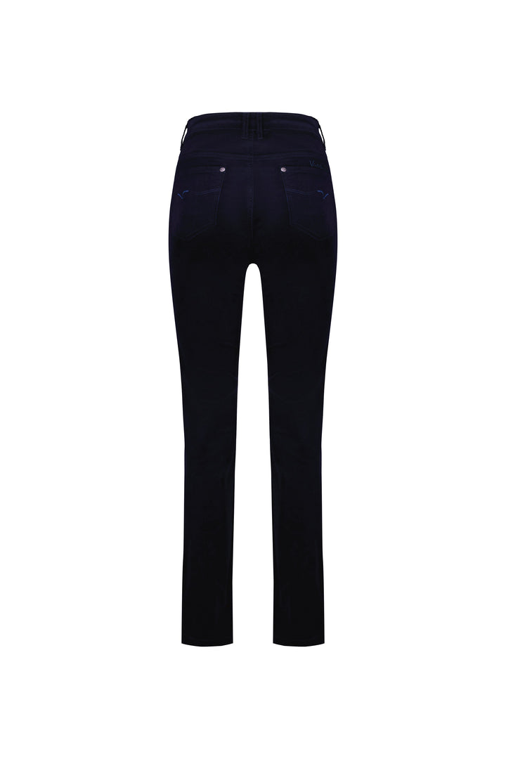 5911M Midnight - Straight Leg Full Length Pinwale Cord Pant with Fly - Vassalli