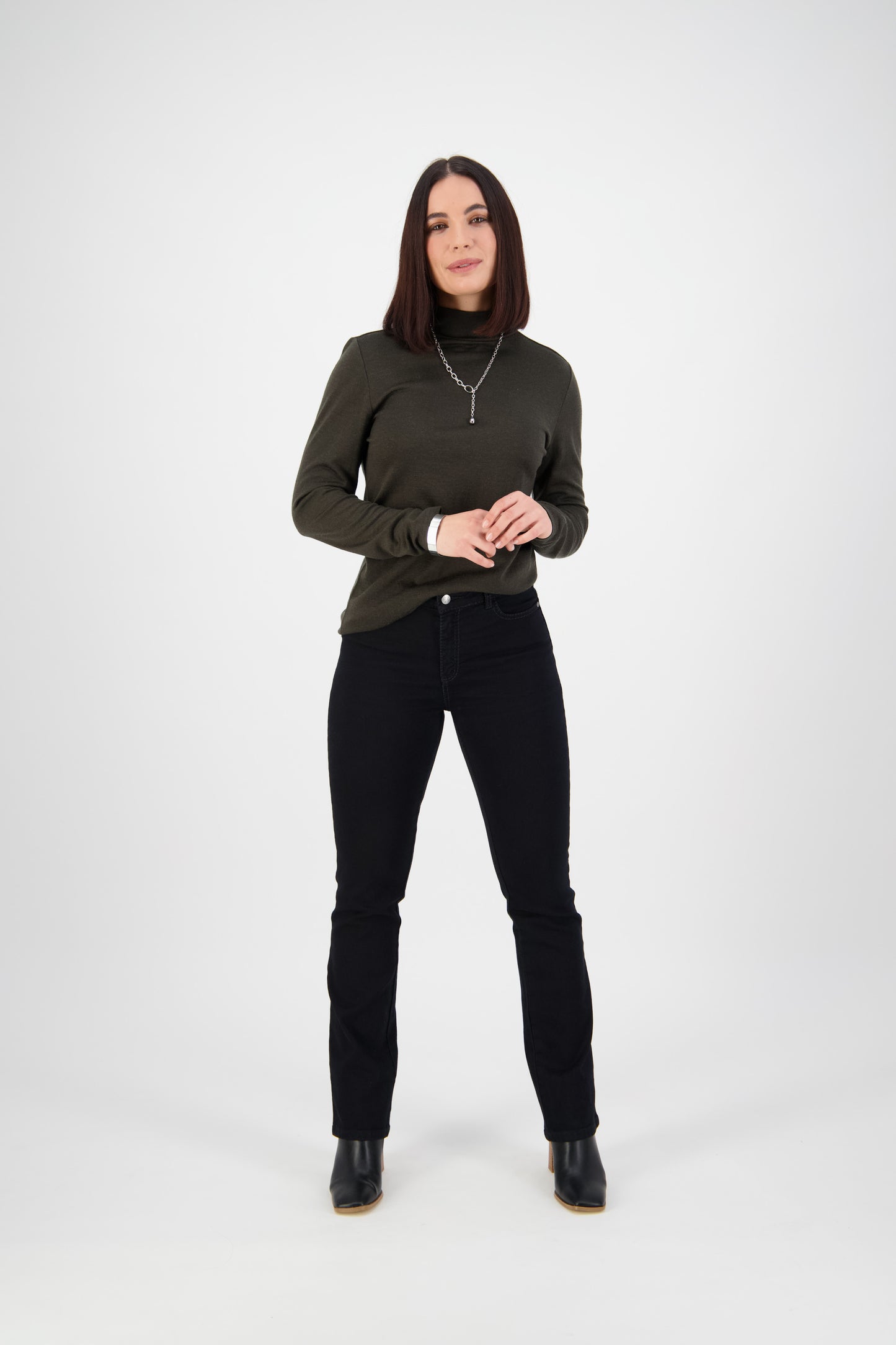 5937 Black Denim - Straight Leg Full Length Jean - Vassalli